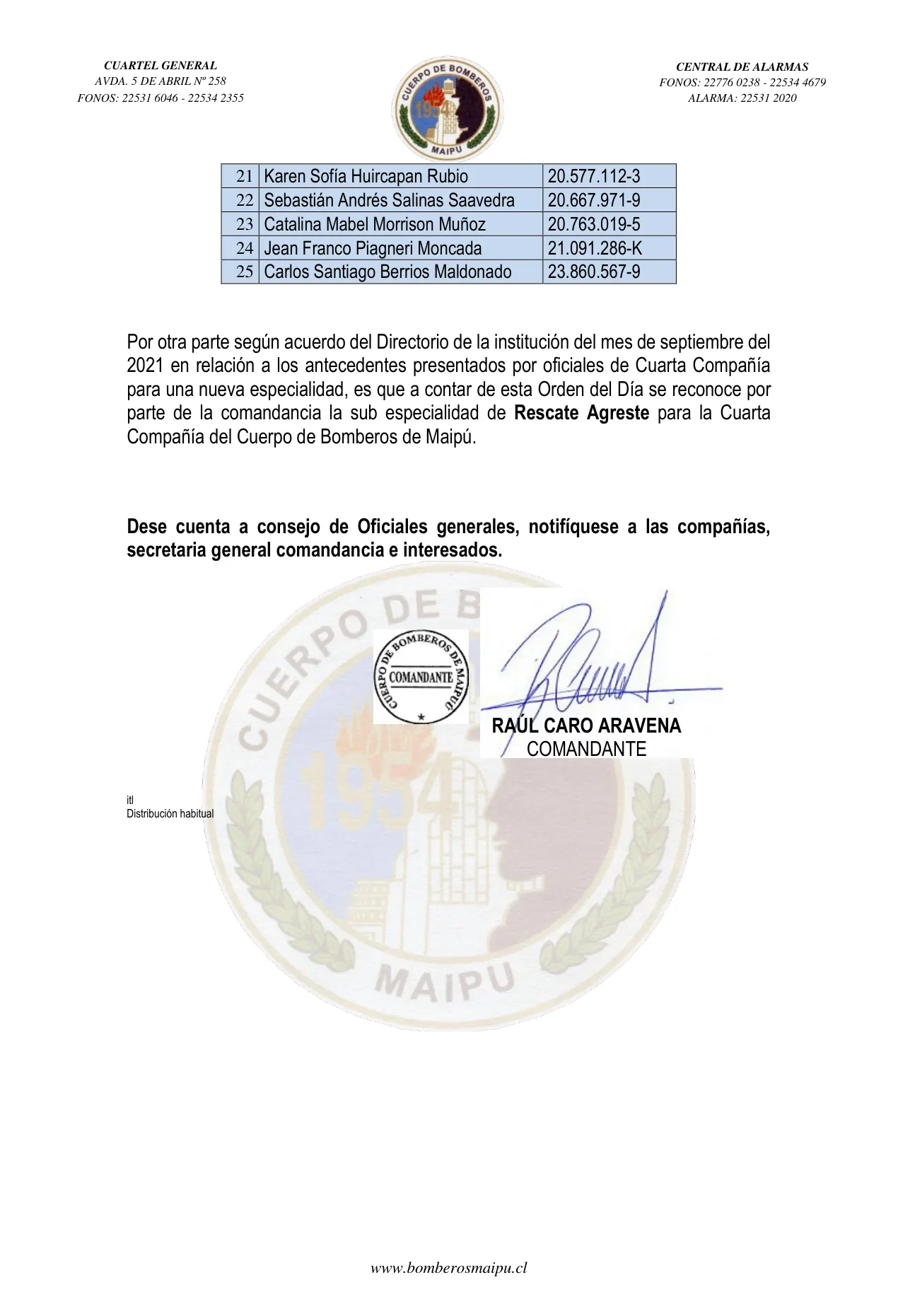 Página 2 de Orden del Día N° 69/2021