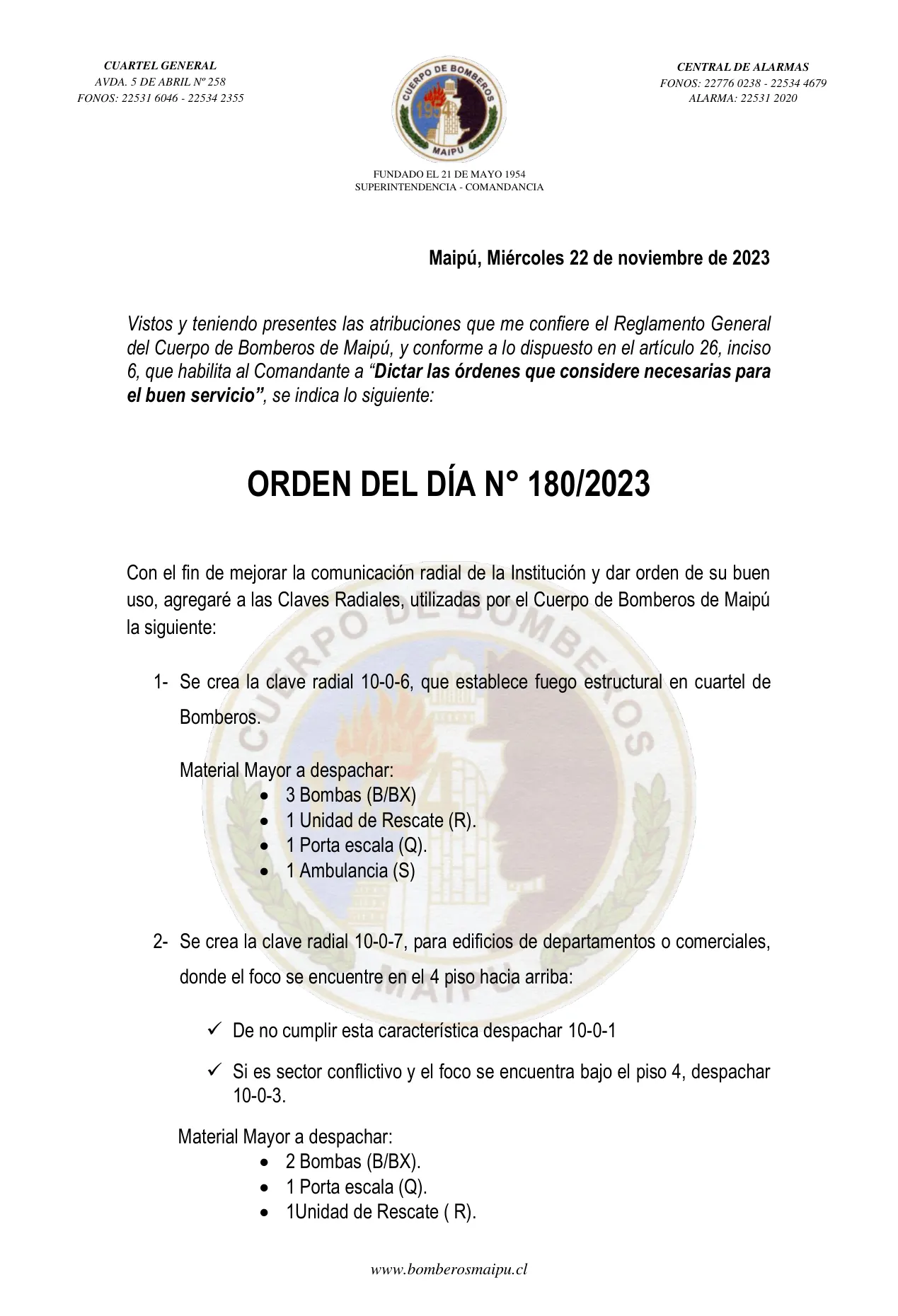 Página 1 de Orden del Día N° 180/2023