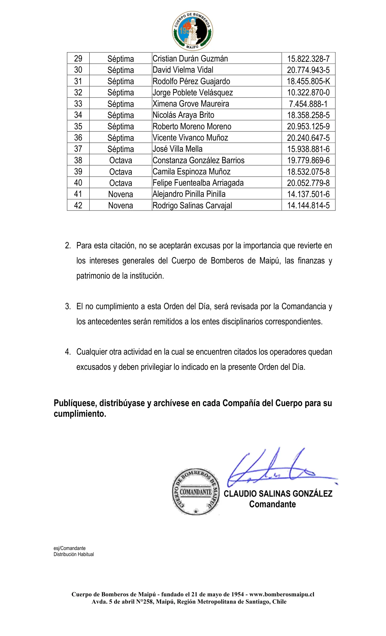 Página 2 de Orden del Día N° 29/2026