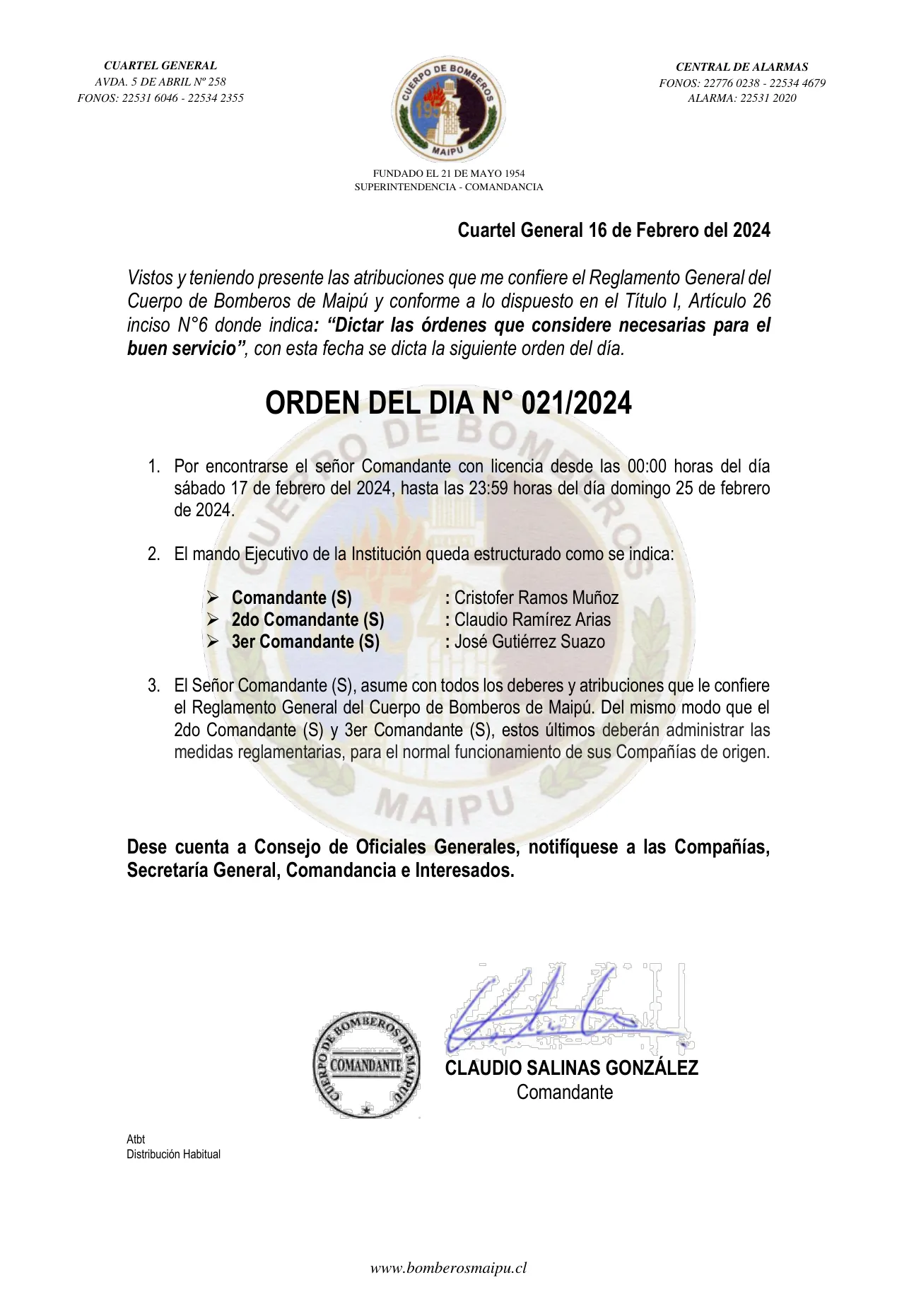 Página 1 de Orden del Día N° 21/2024