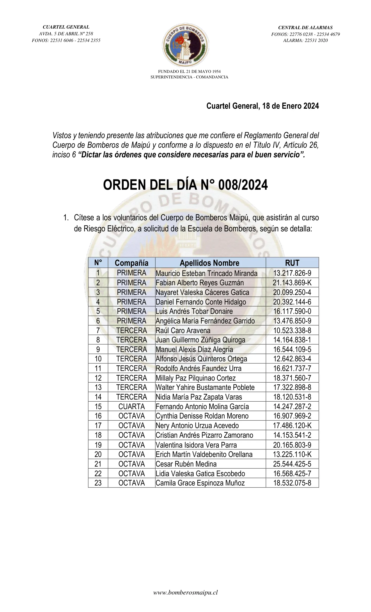 Página 1 de Orden del Día N° 8/2024