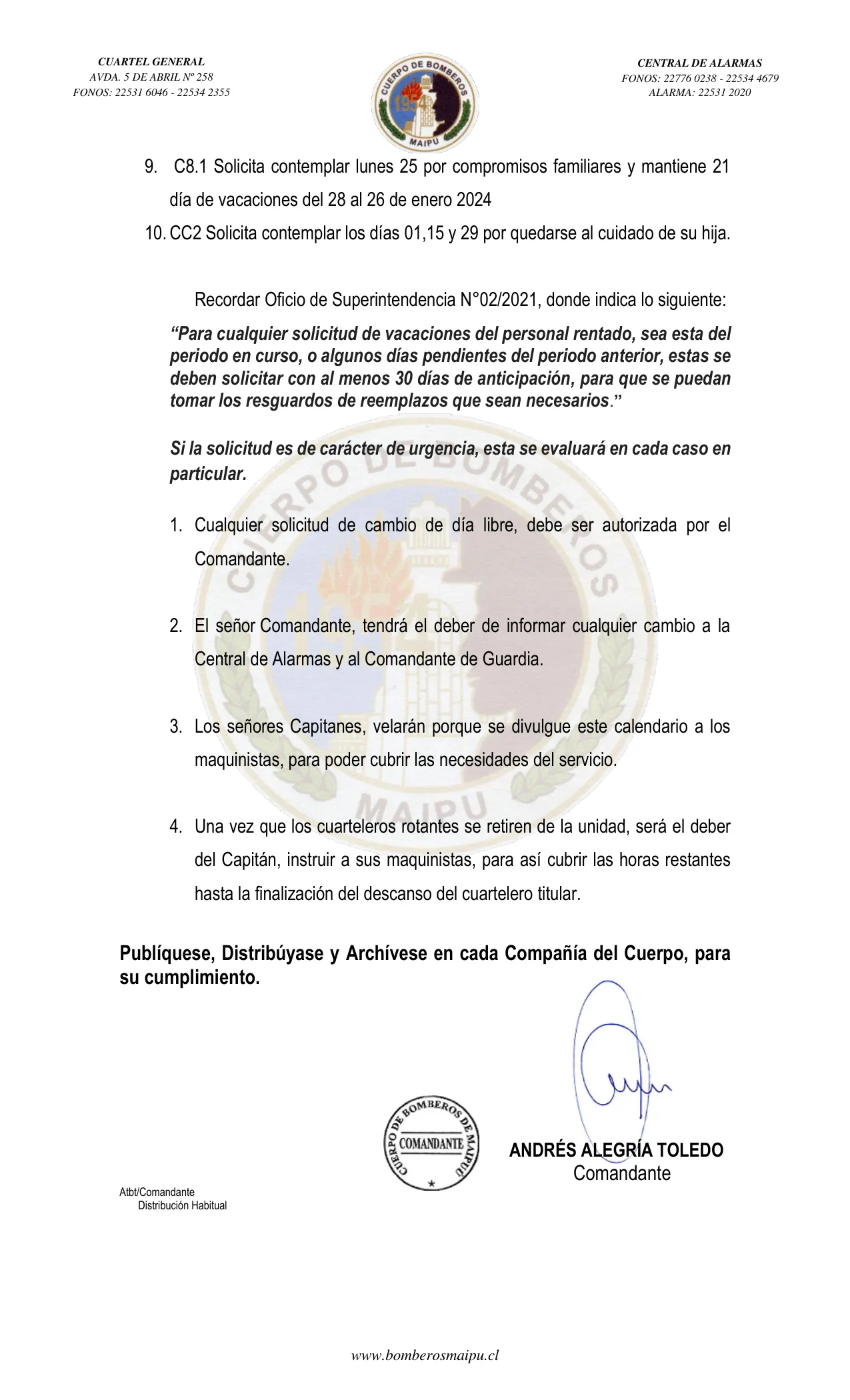 Página 2 de Orden del Día N° 183/2023