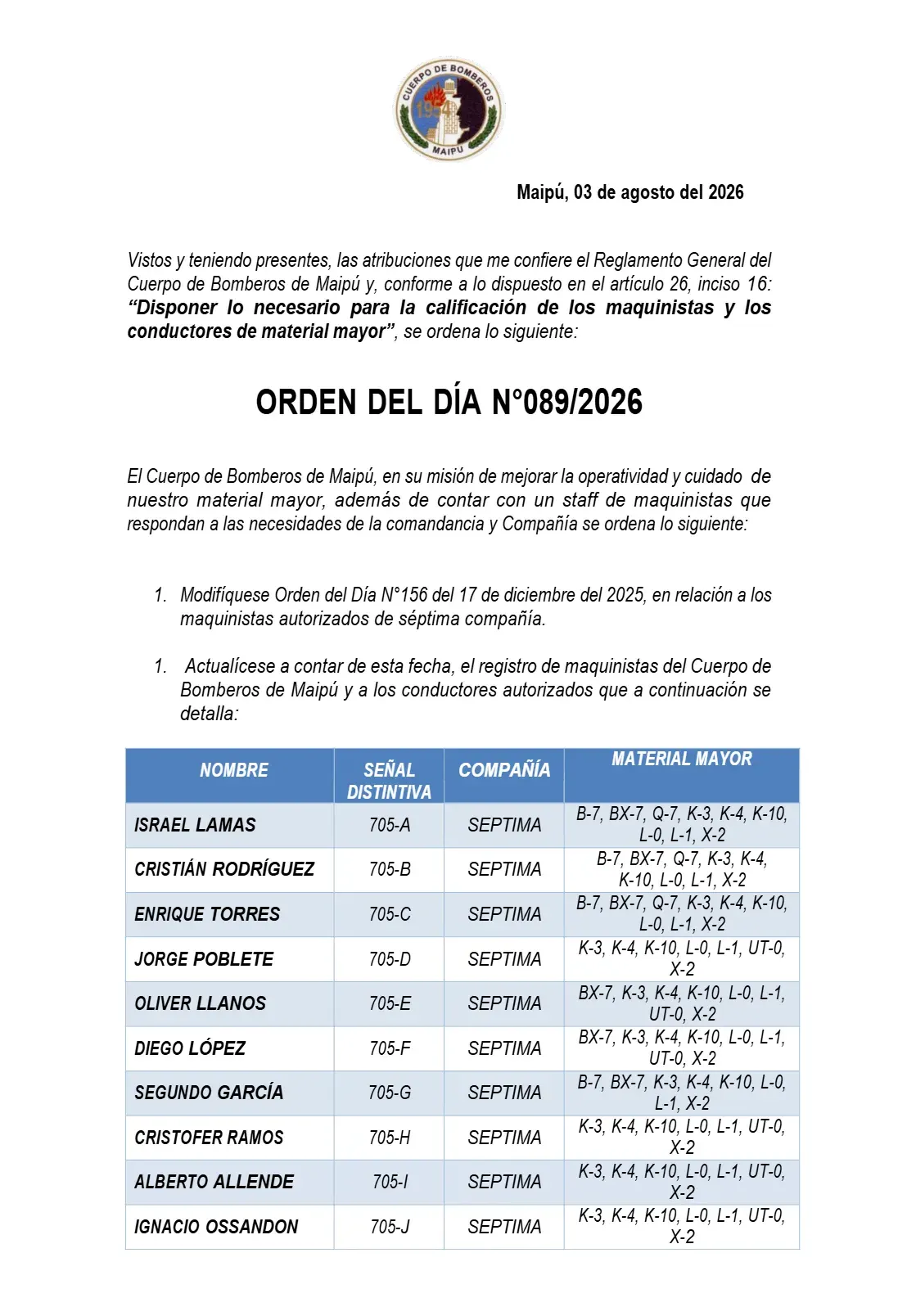 Actualiza Maquinista