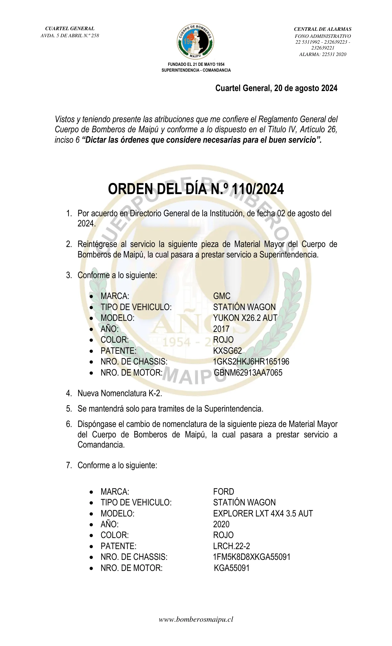 Página 1 de Orden del Día N° 110/2024