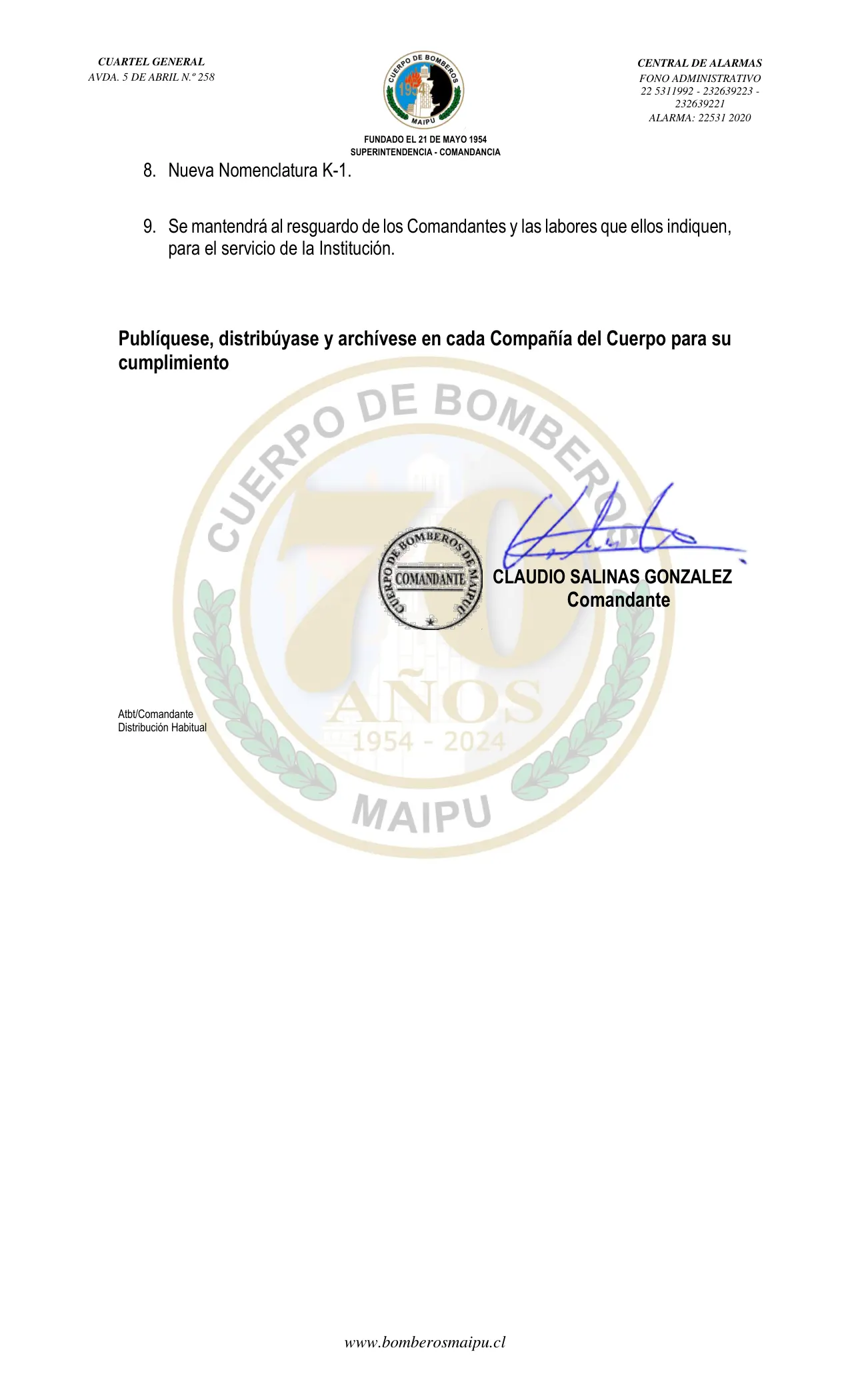Página 2 de Orden del Día N° 110/2024