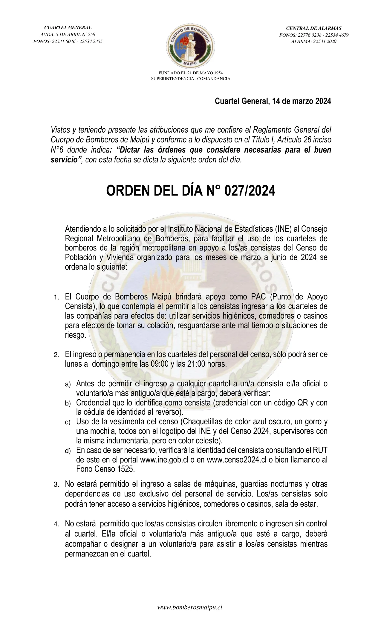 Página 1 de Orden del Día N° 27/2024