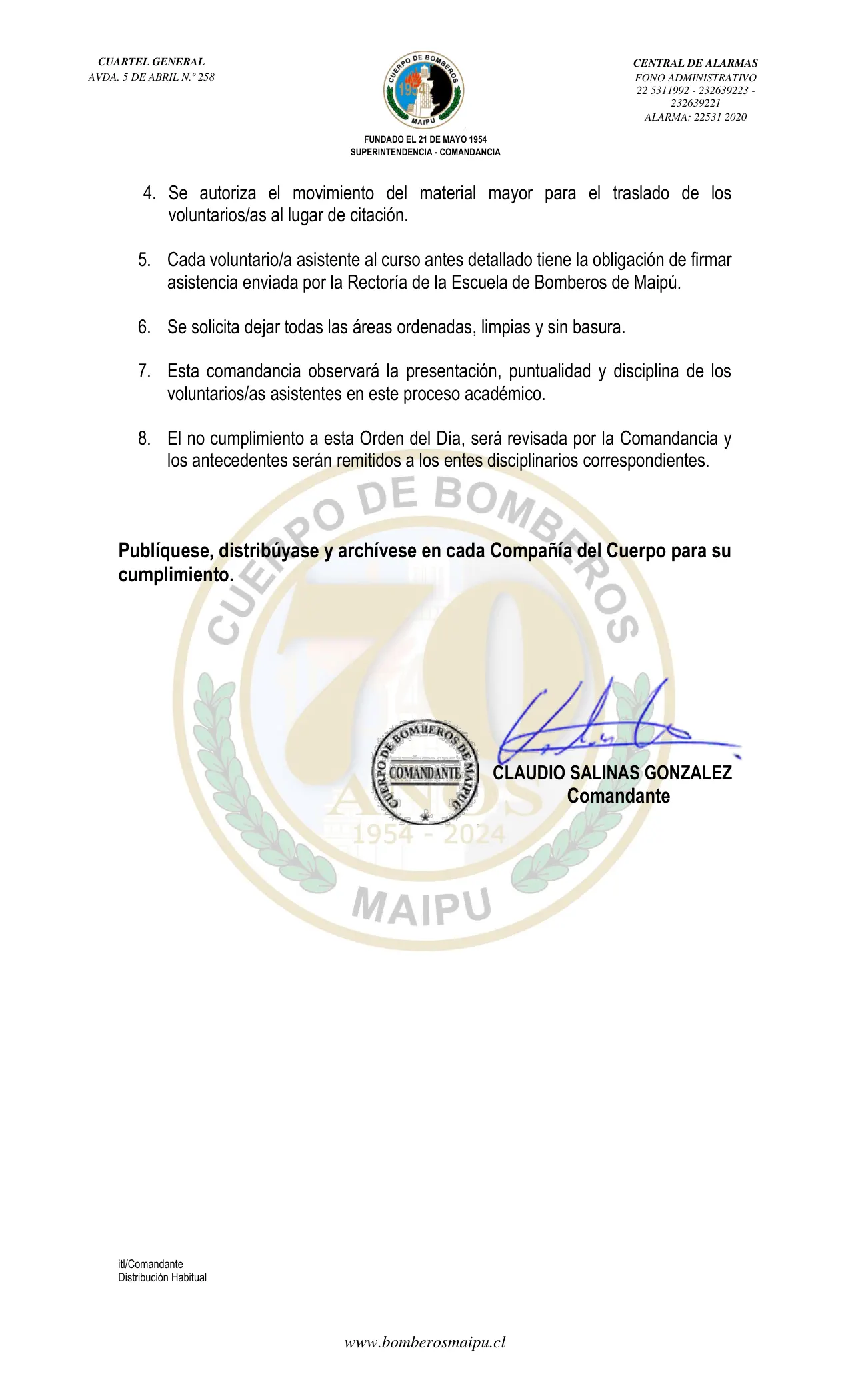 Página 2 de Orden del Día N° 70/2025