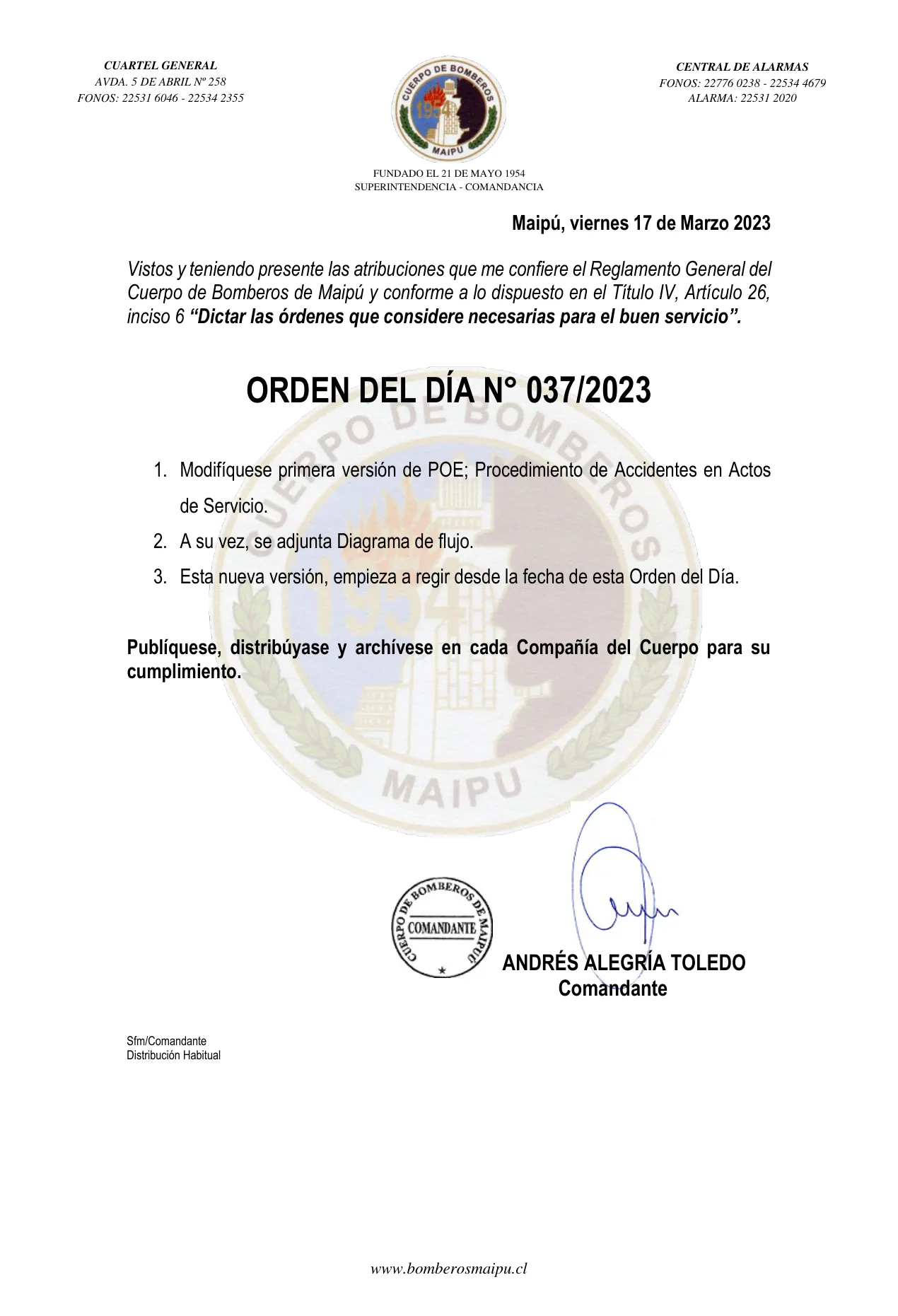 Página 1 de Orden del Día N° 37/2023