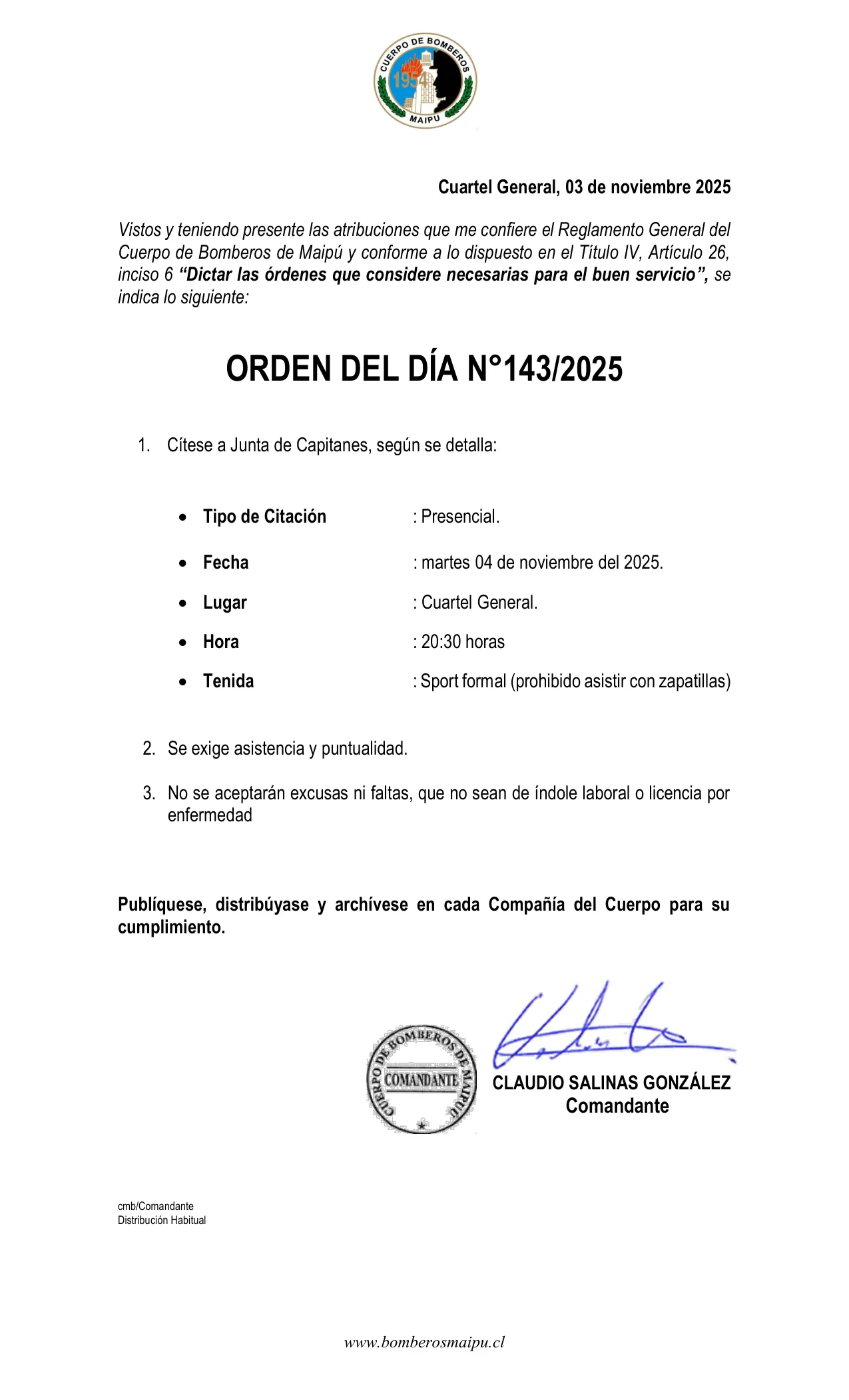 Orden del Día N° 143/2025