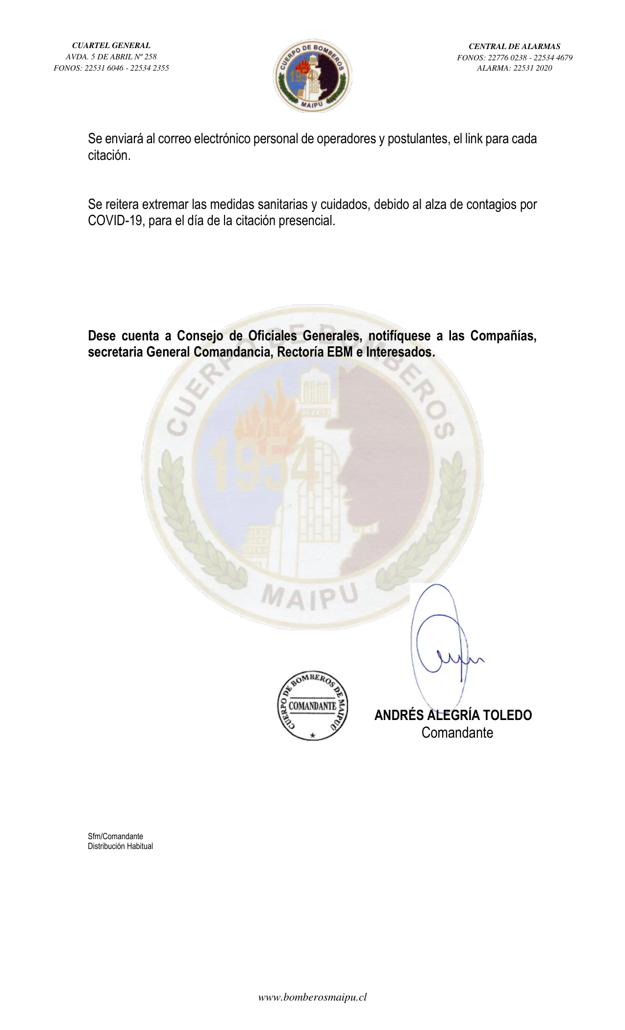 Página 2 de Orden del Día N° 75/2022