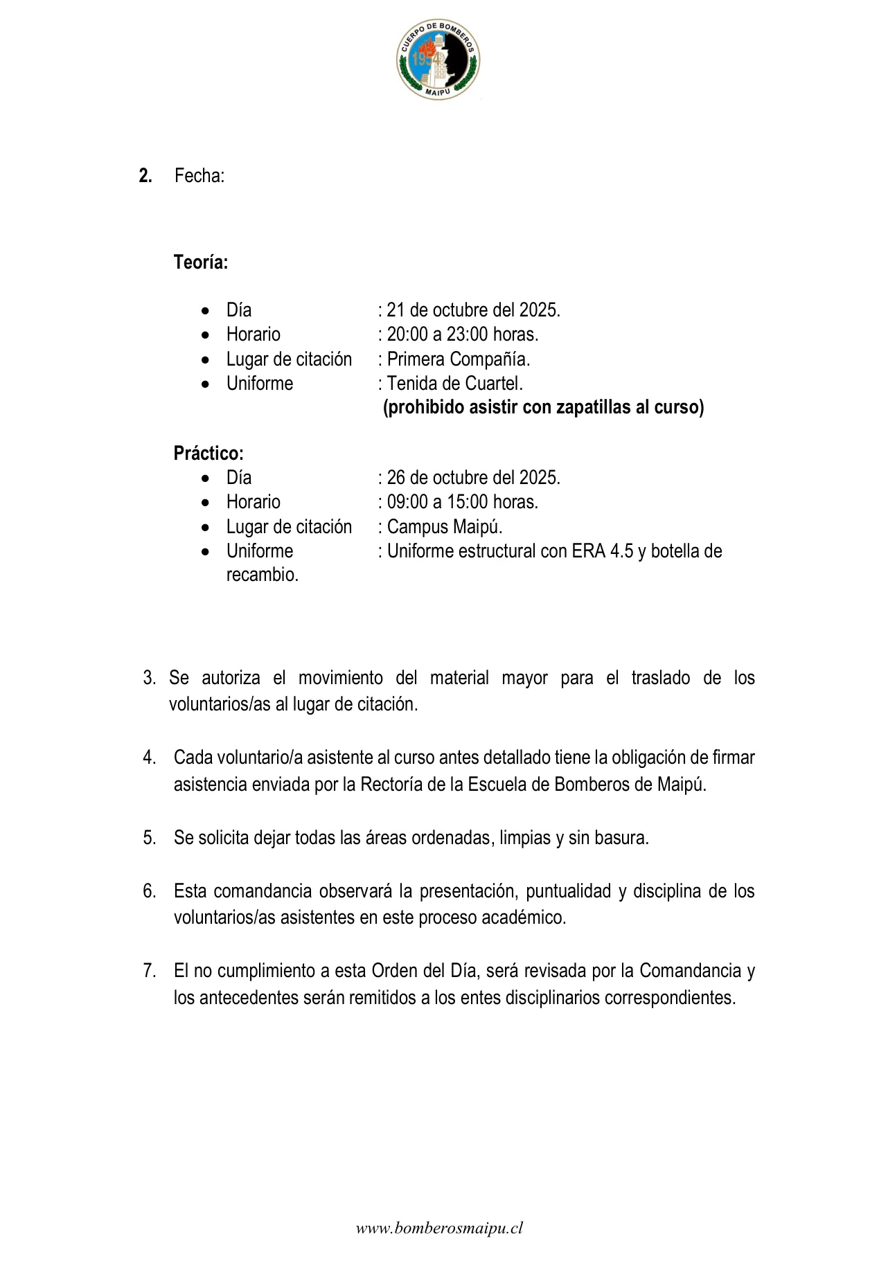 Página 2 de Orden del Día N° 132/2025