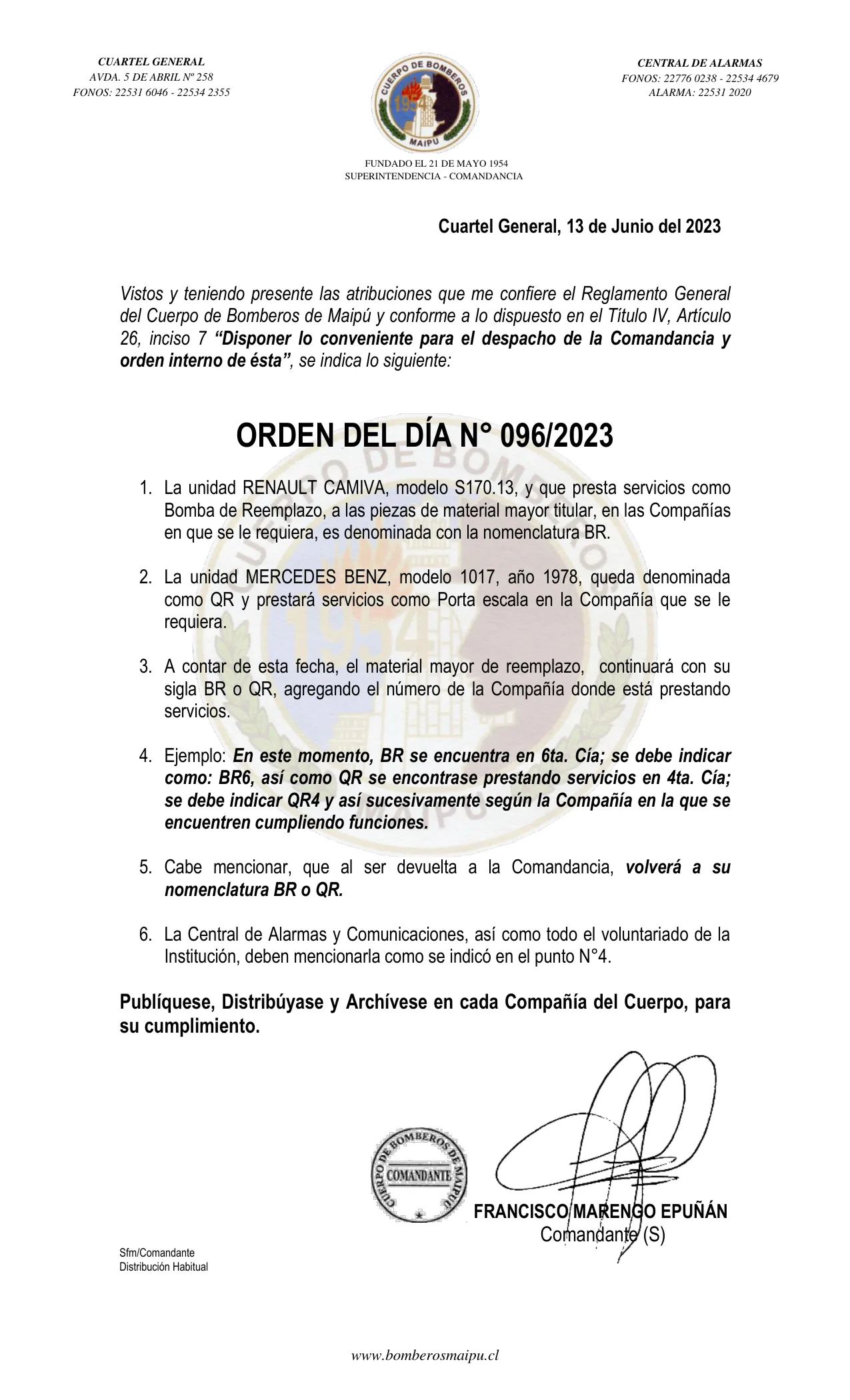 Página 1 de Orden del Día N° 96/2023