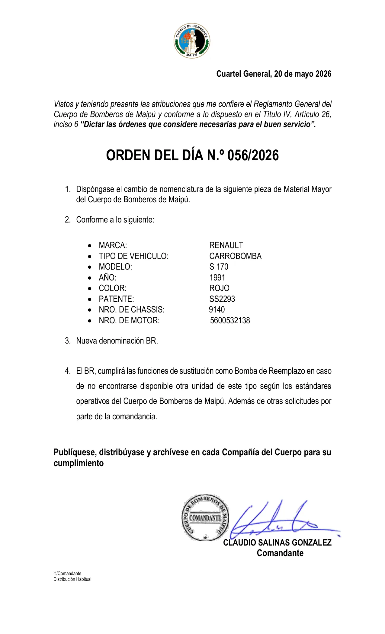 Página 1 de Orden del Día N° 56/2026