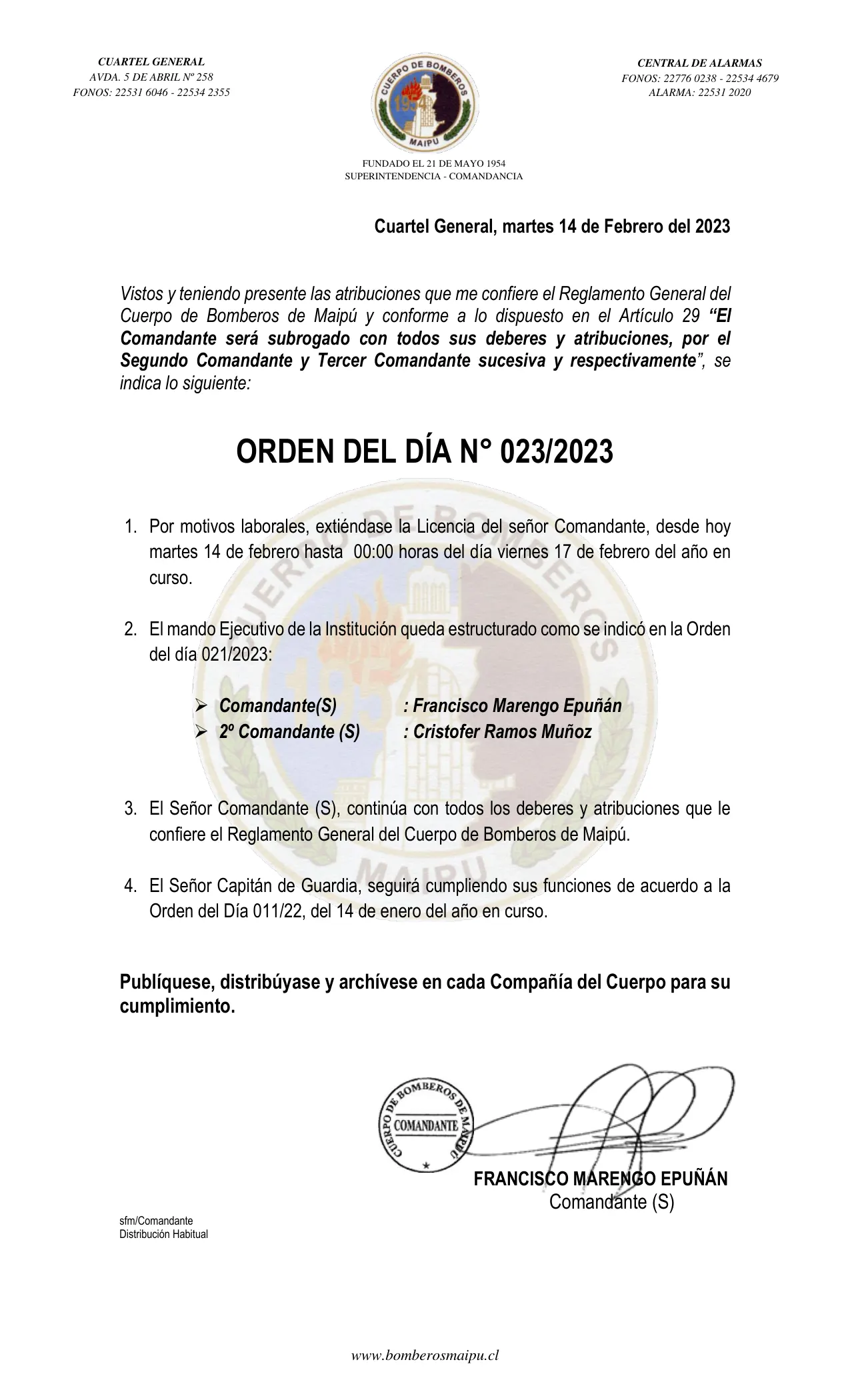 Página 1 de Orden del Día N° 23/2023