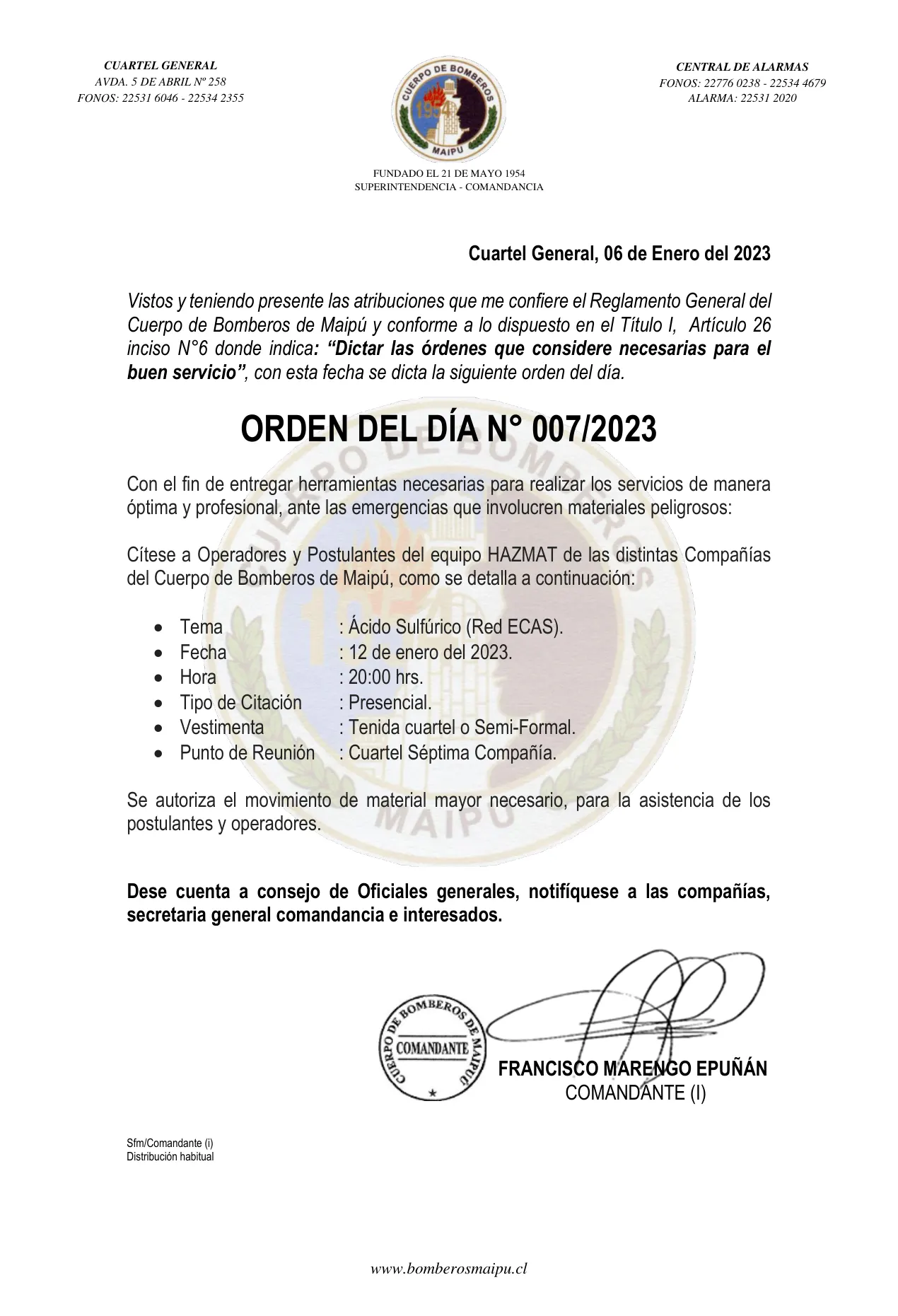 Página 1 de Orden del Día N° 7/2023