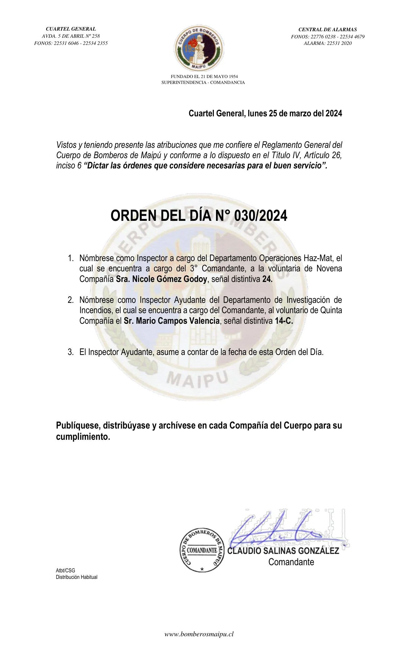 Página 1 de Orden del Día N° 30/2024