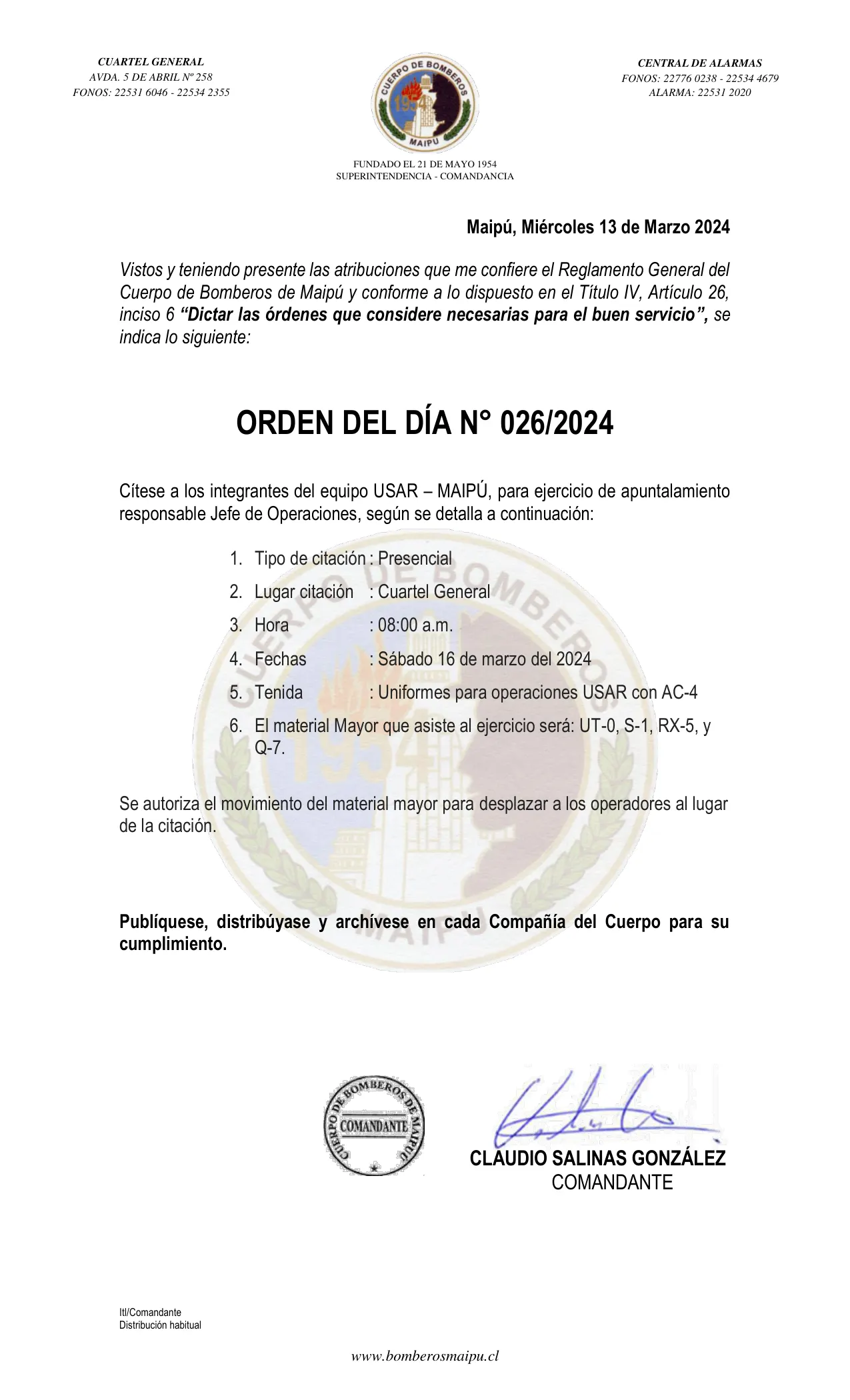 Página 1 de Orden del Día N° 26/2024