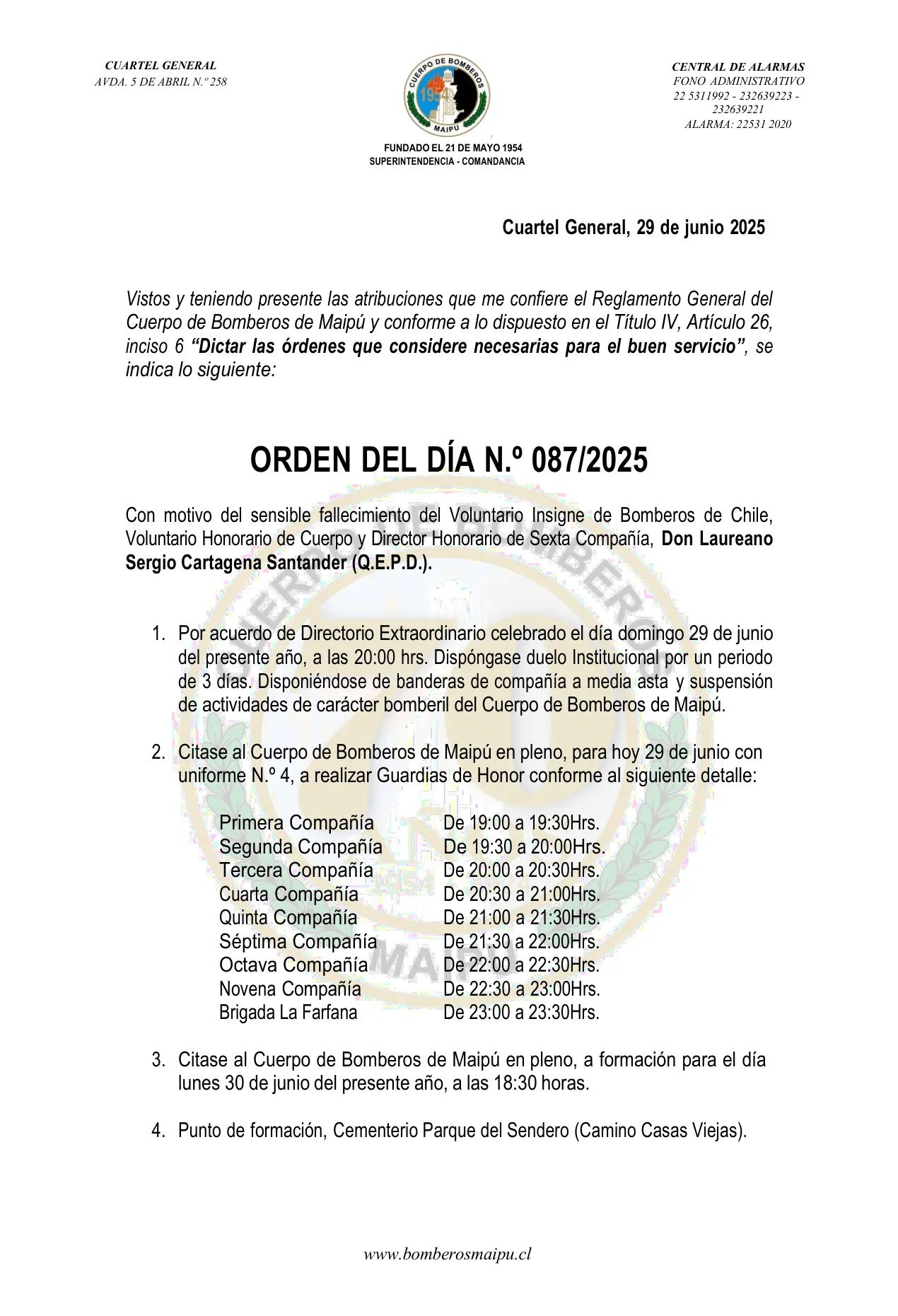 Orden del Día N° 87/2025