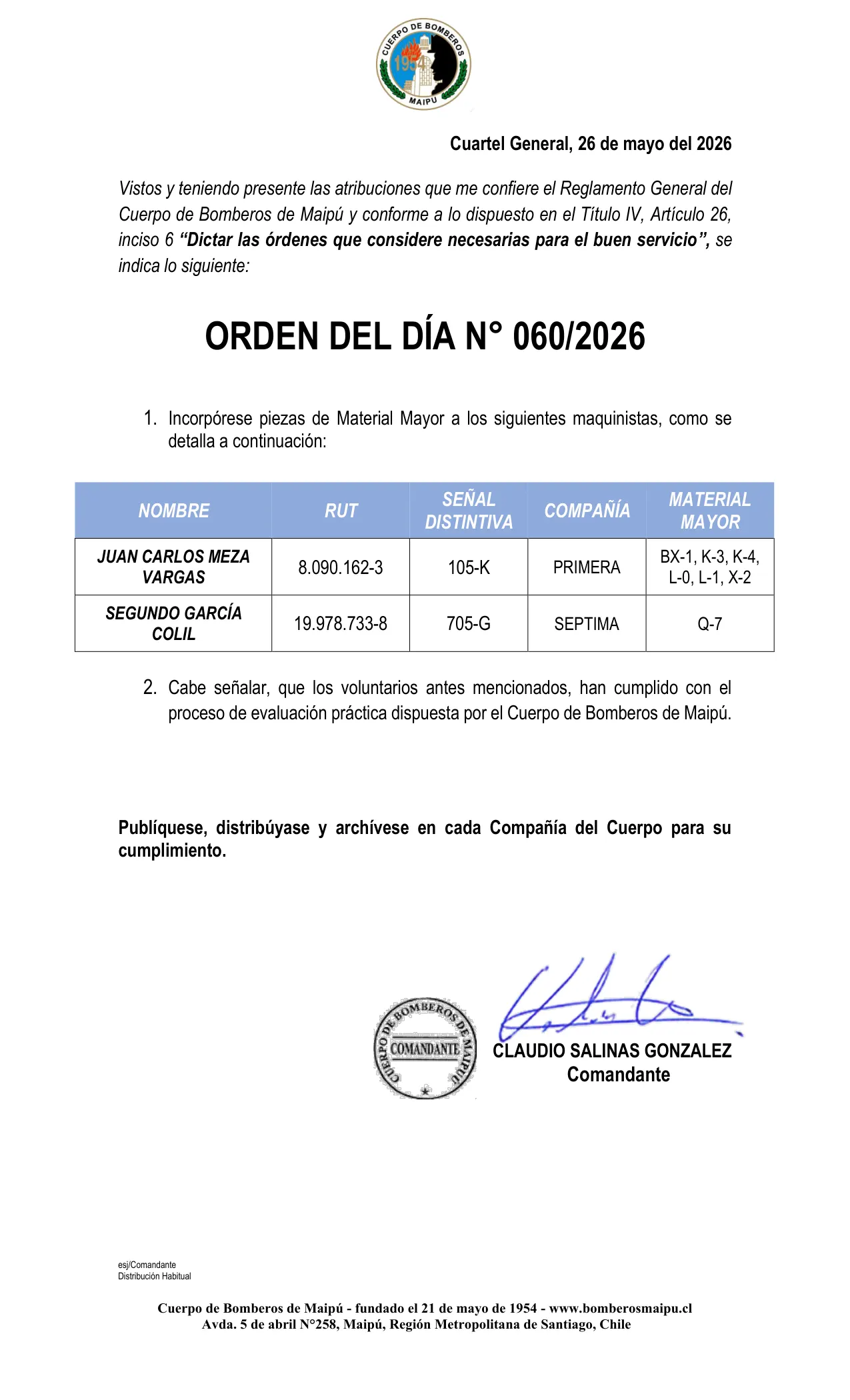 Página 1 de Orden del Día N° 60/2026