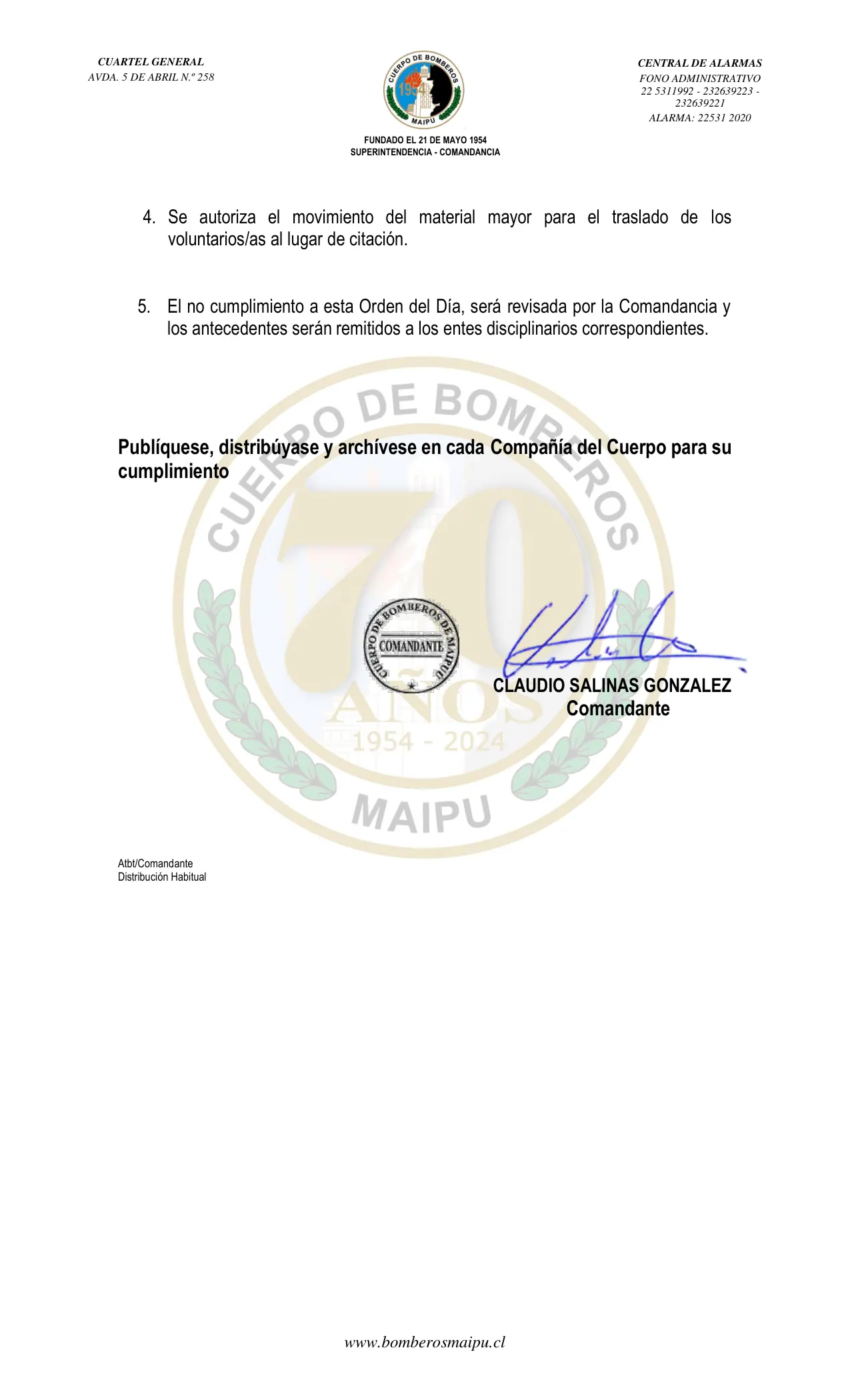 Página 2 de Orden del Día N° 74/2024