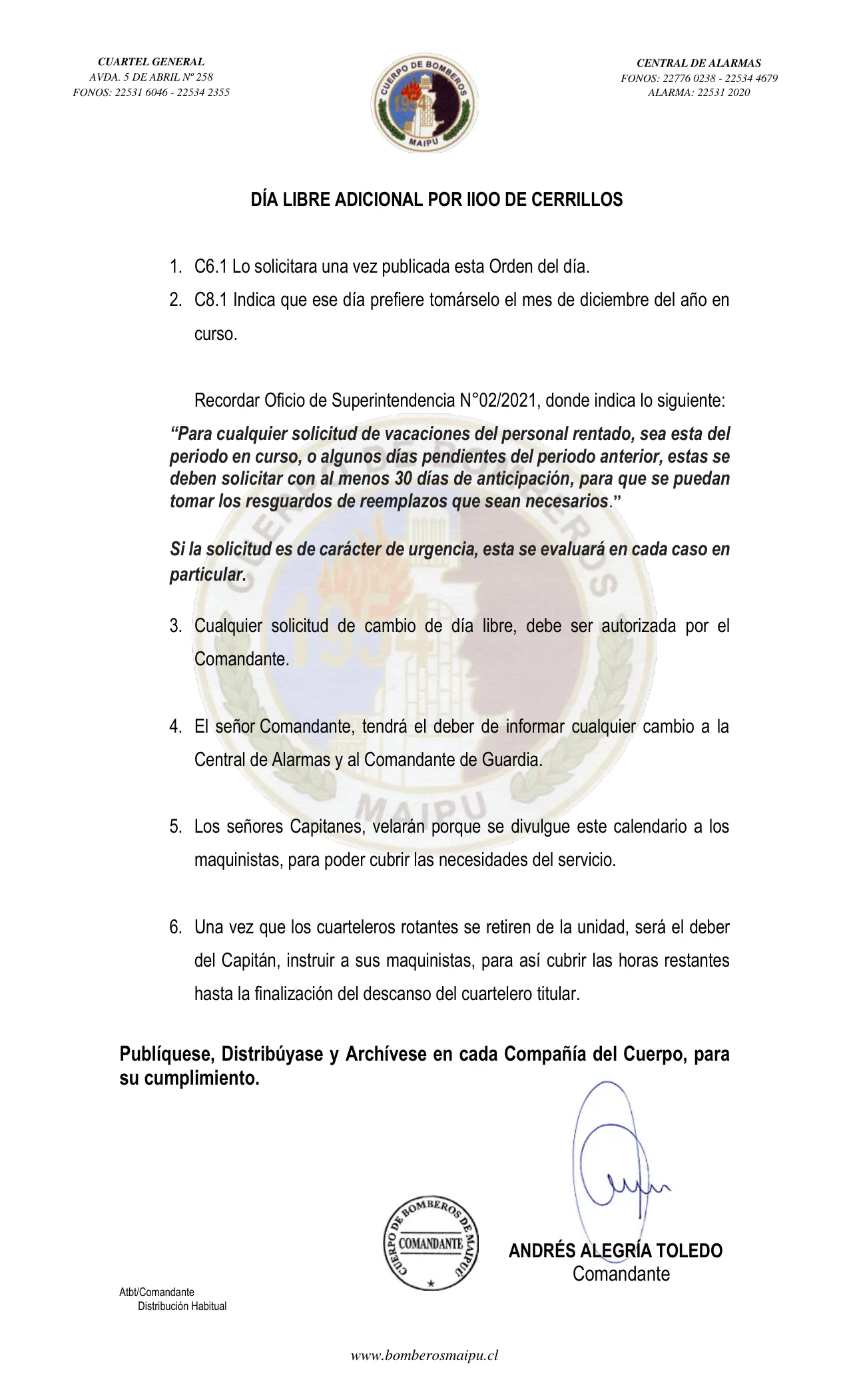 Página 2 de Orden del Día N° 165/2023