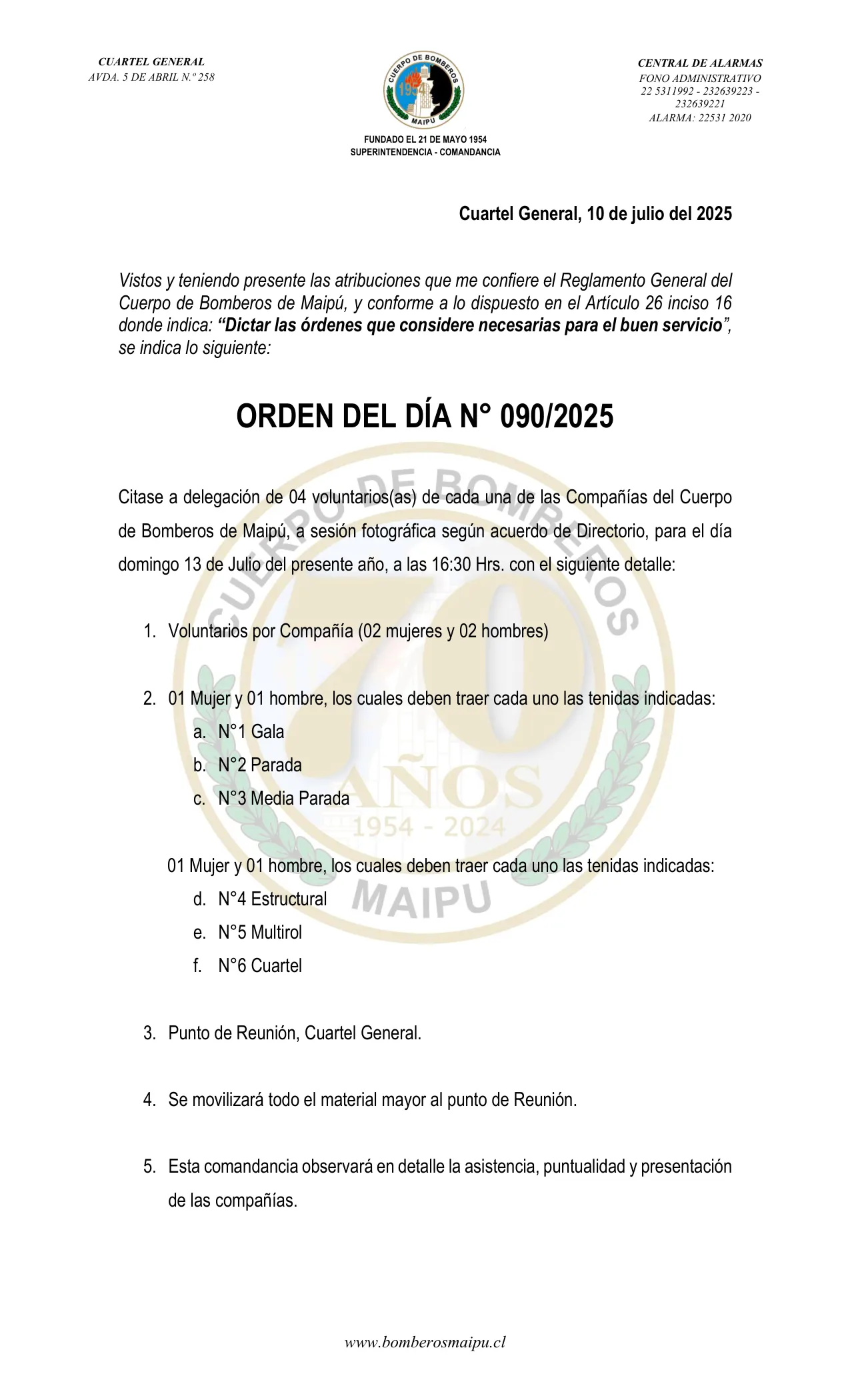 Orden del Día N° 90/2025
