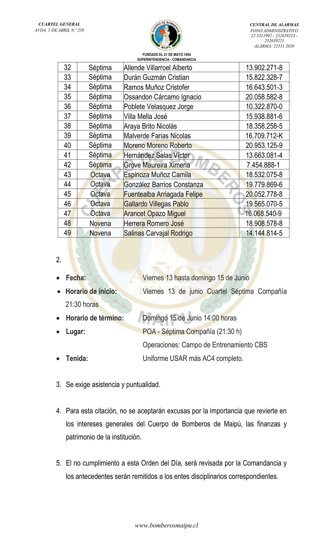 Página 2 de Orden del Día N° 77/2025