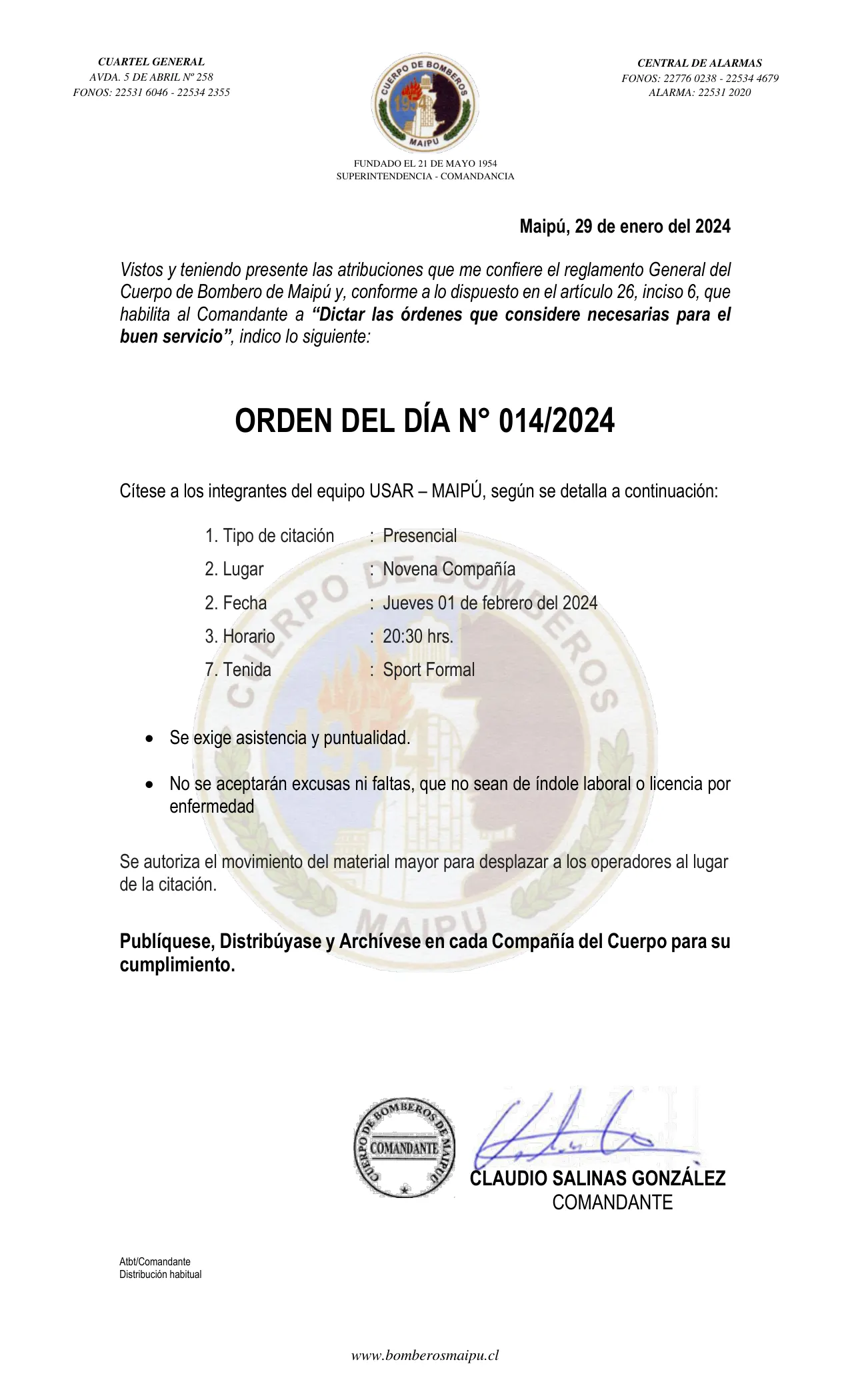 Página 1 de Orden del Día N° 14/2024