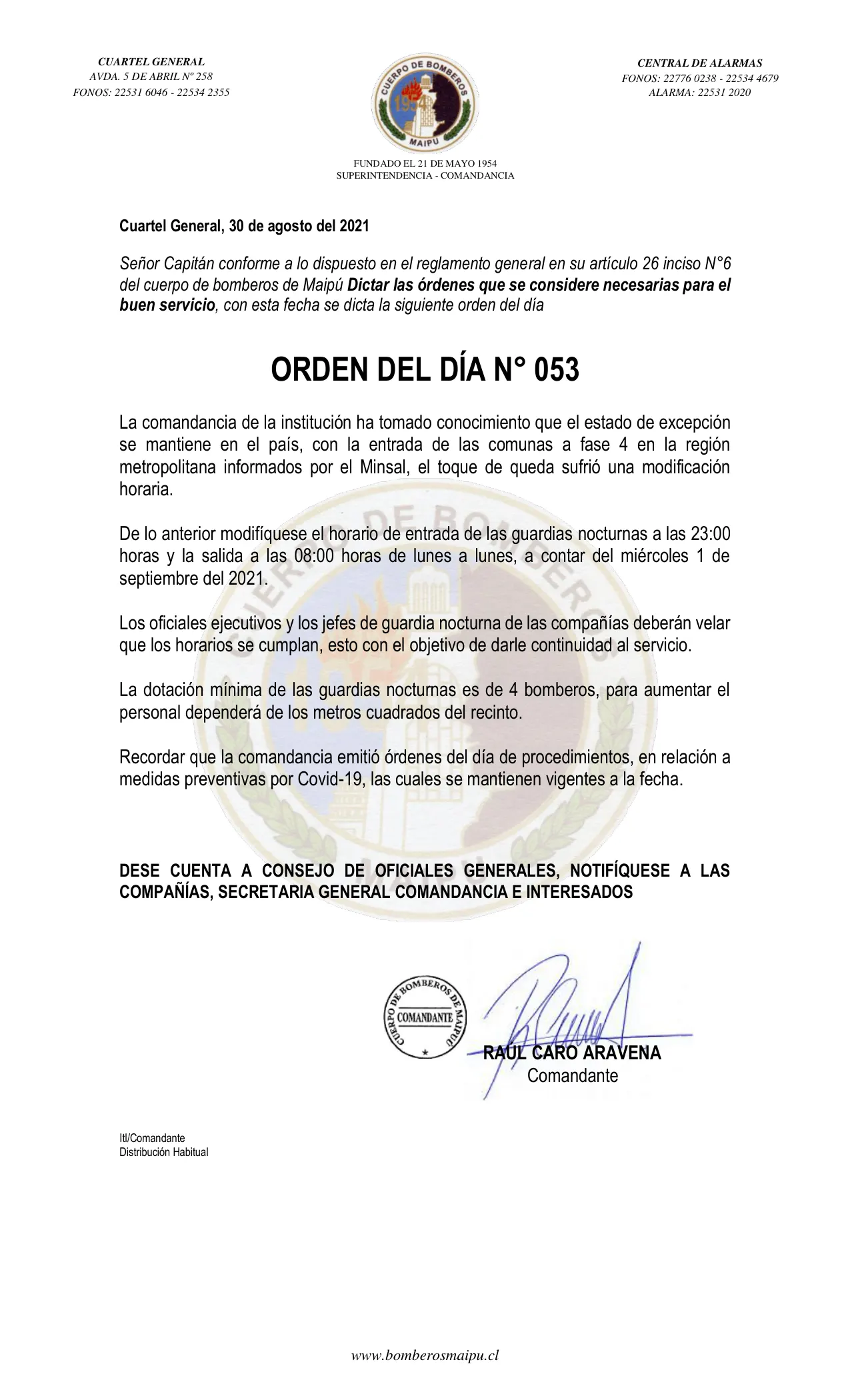 Página 1 de Orden del Día N° 53/2021