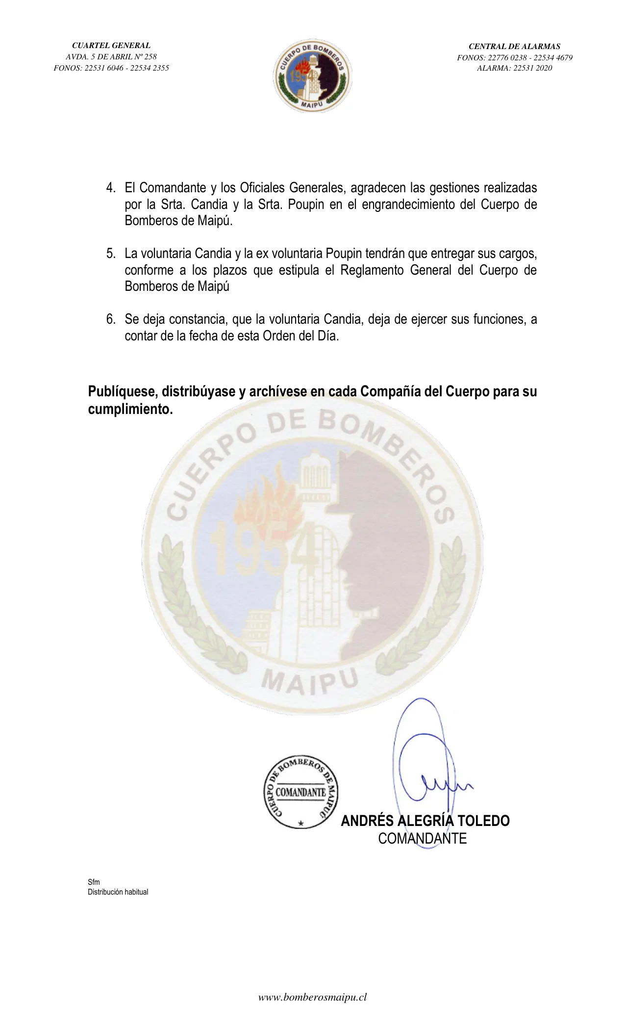 Página 2 de Orden del Día N° 155/2022