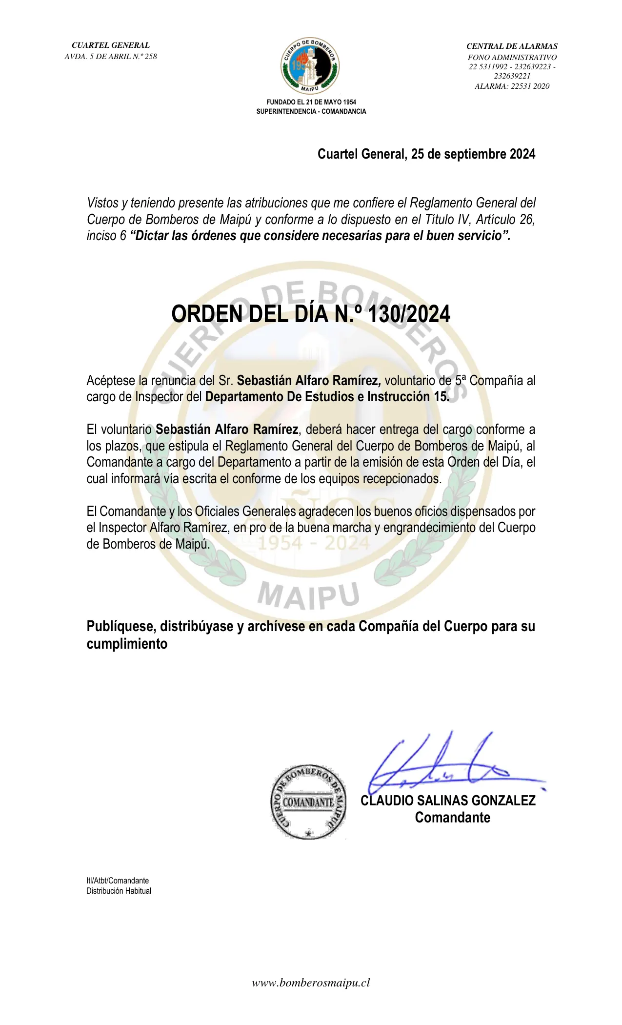 Página 1 de Orden del Día N° 130/2024