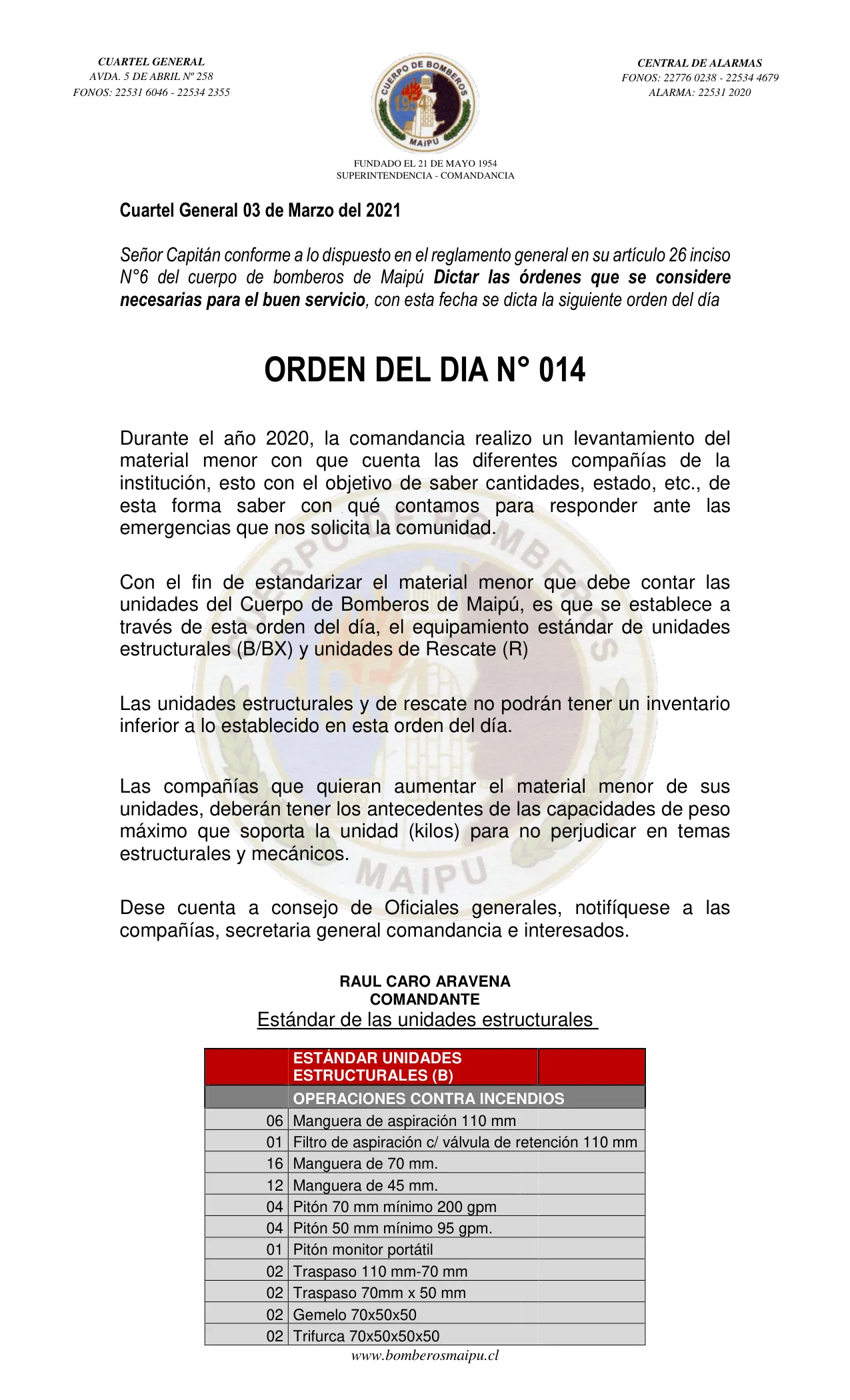 Página 1 de Orden del Día N° 14/2021