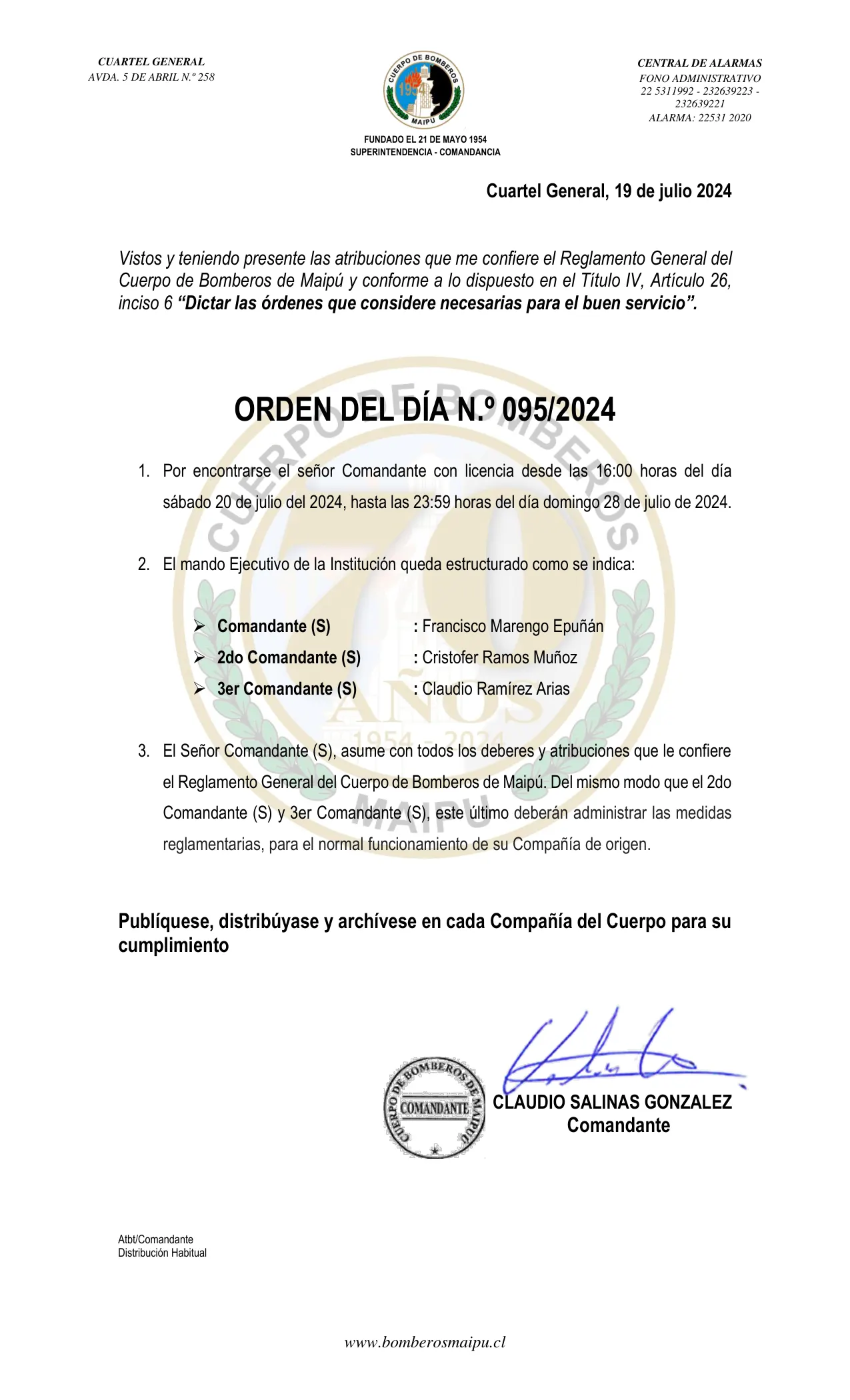 Página 1 de Orden del Día N° 95/2024