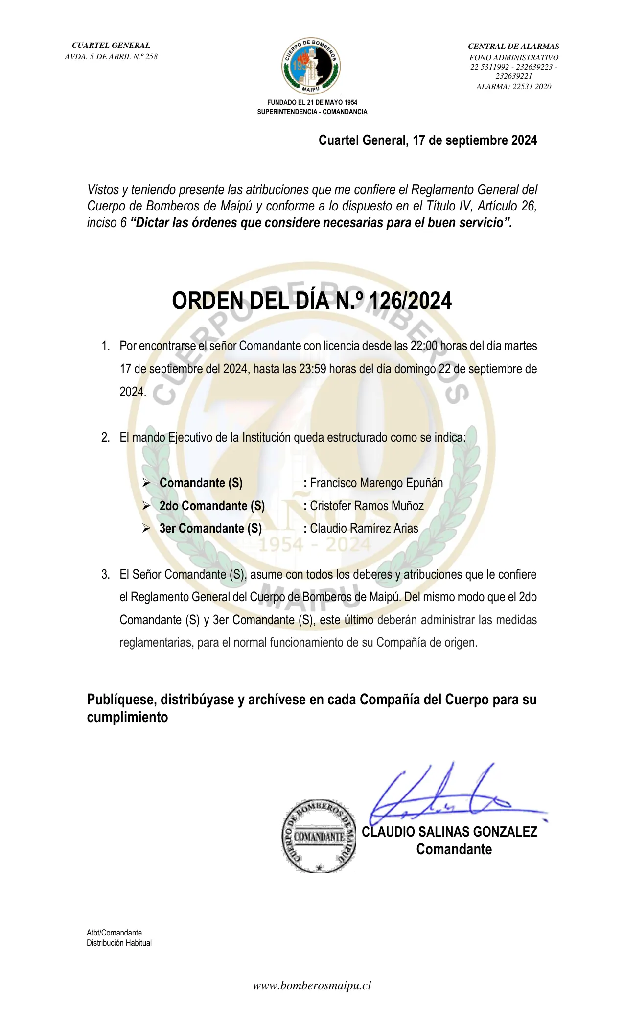 Página 1 de Orden del Día N° 126/2024