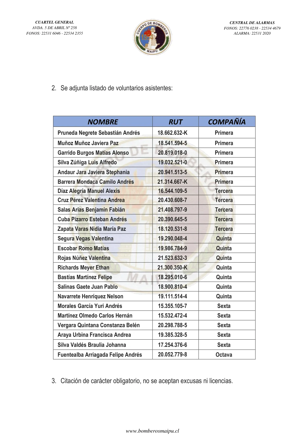 Página 2 de Orden del Día N° 156/2023