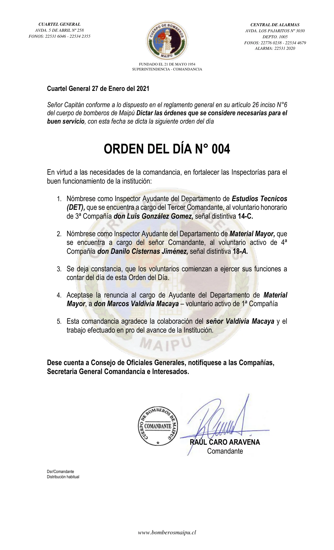 Página 1 de Orden del Día N° 4/2021