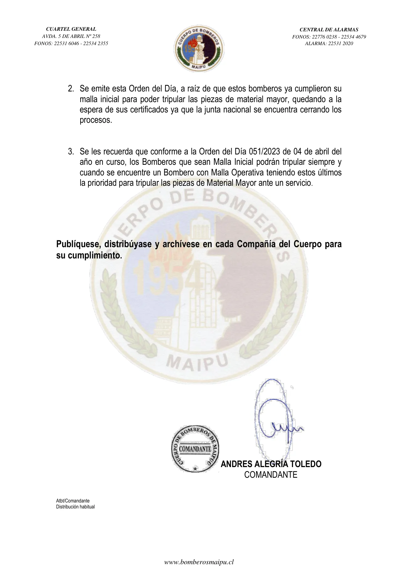 Página 2 de Orden del Día N° 190/2023