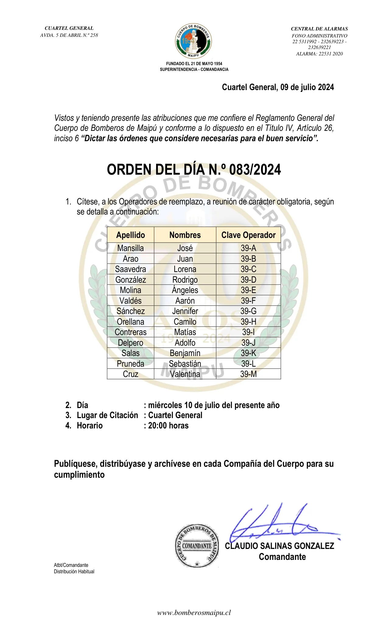 Página 1 de Orden del Día N° 83/2024