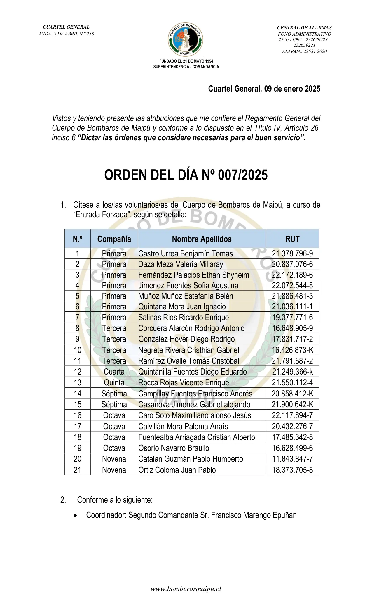 Página 1 de Orden del Día N° 7/2025