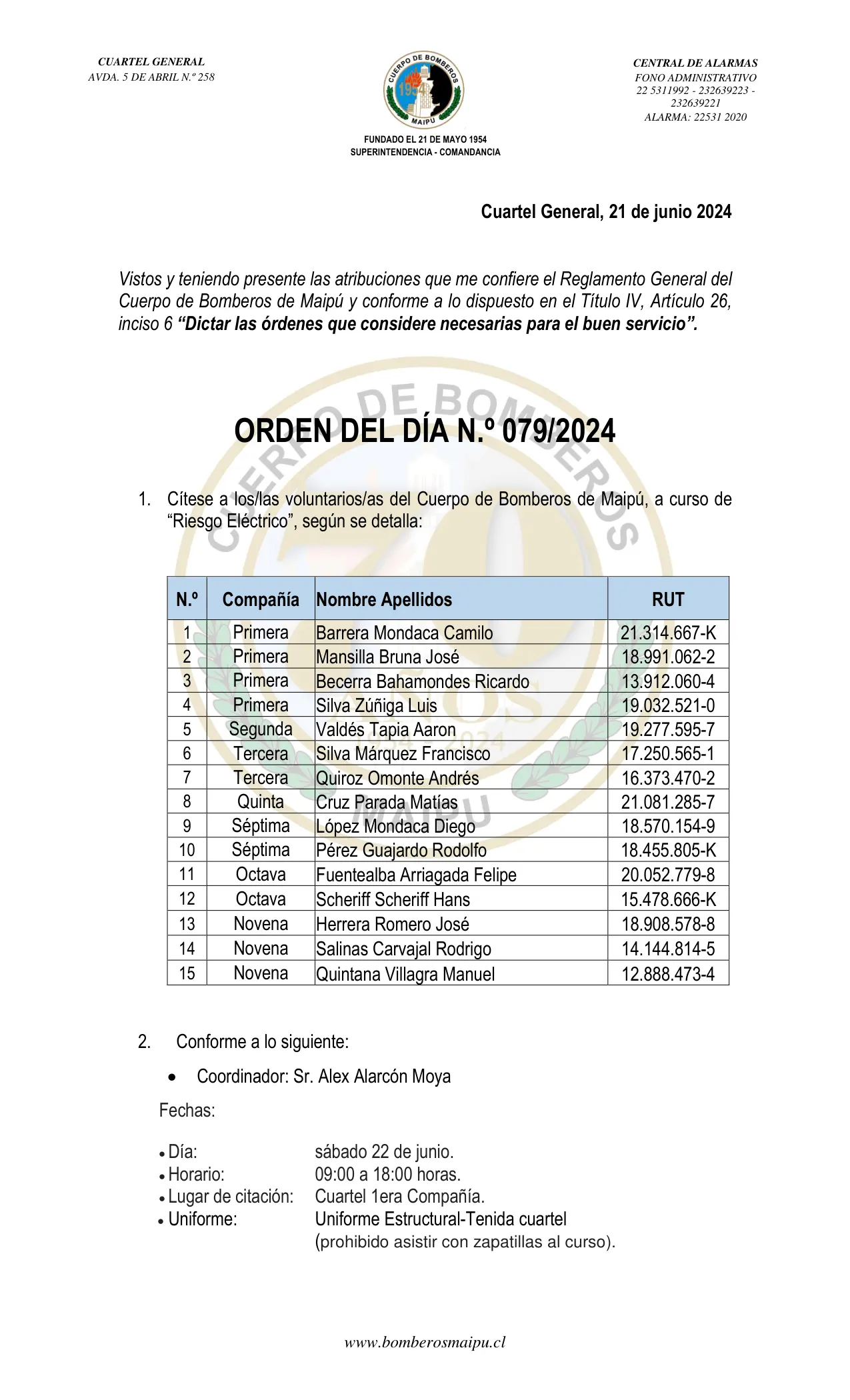 Página 1 de Orden del Día N° 79/2024