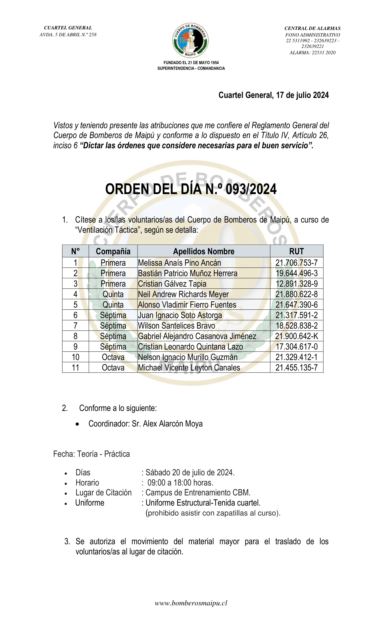 Página 1 de Orden del Día N° 93/2024