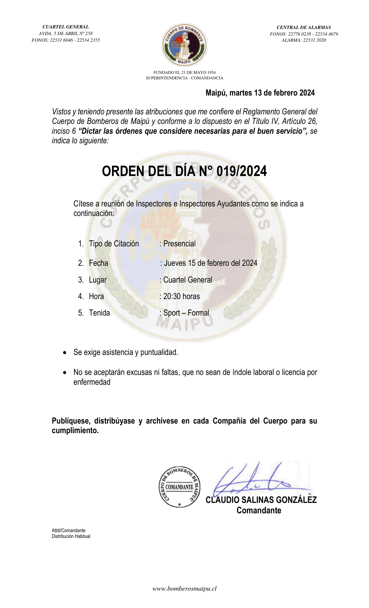 Página 1 de Orden del Día N° 19/2024