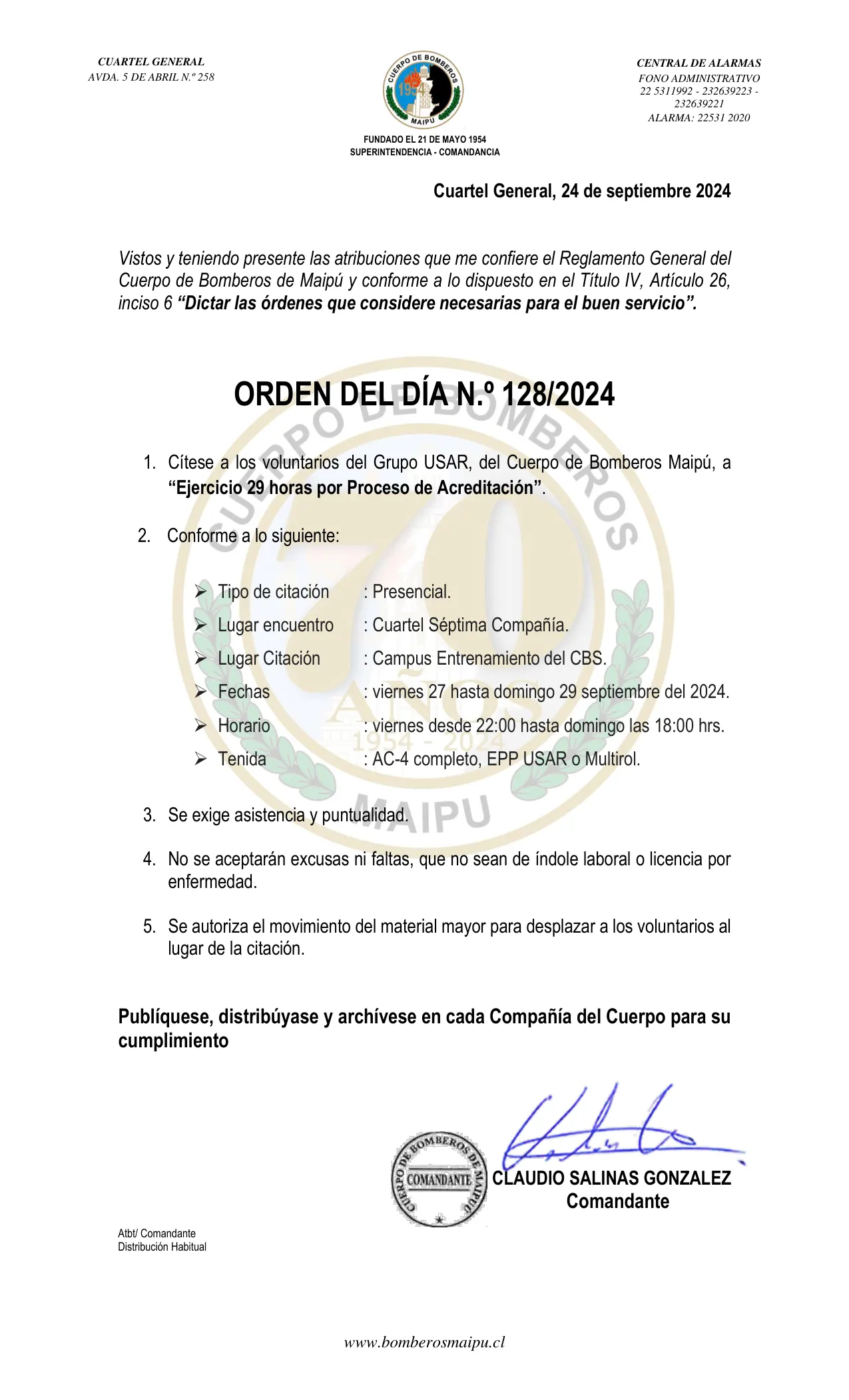 Página 1 de Orden del Día N° 128/2024