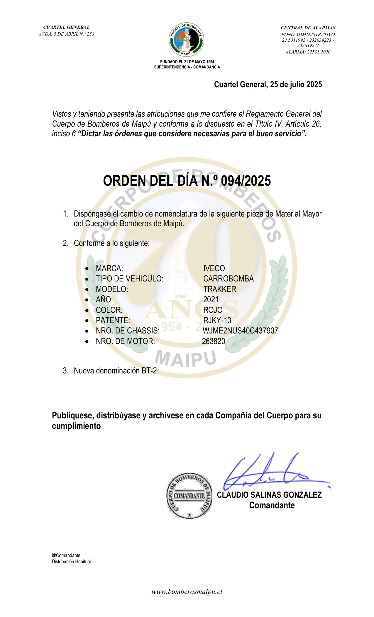 Orden del Día N° 94/2025