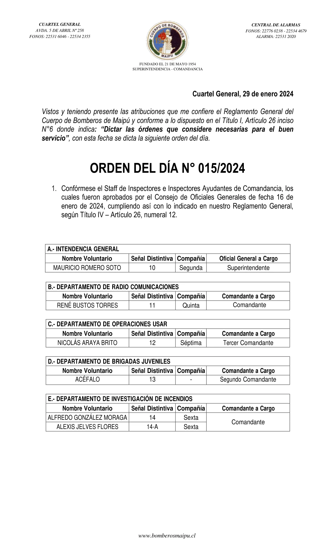 Página 1 de Orden del Día N° 15/2024