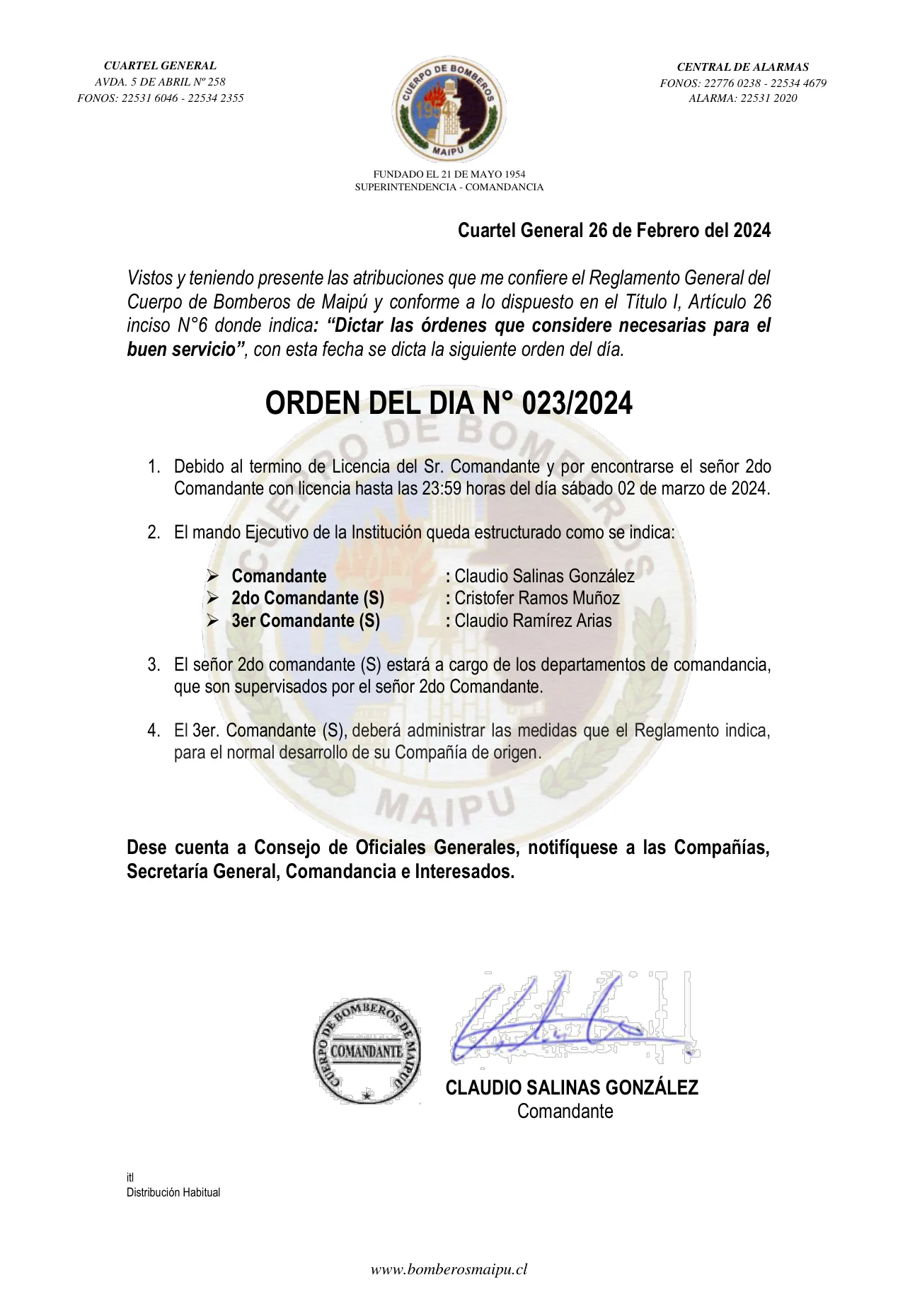 Página 1 de Orden del Día N° 23/2024