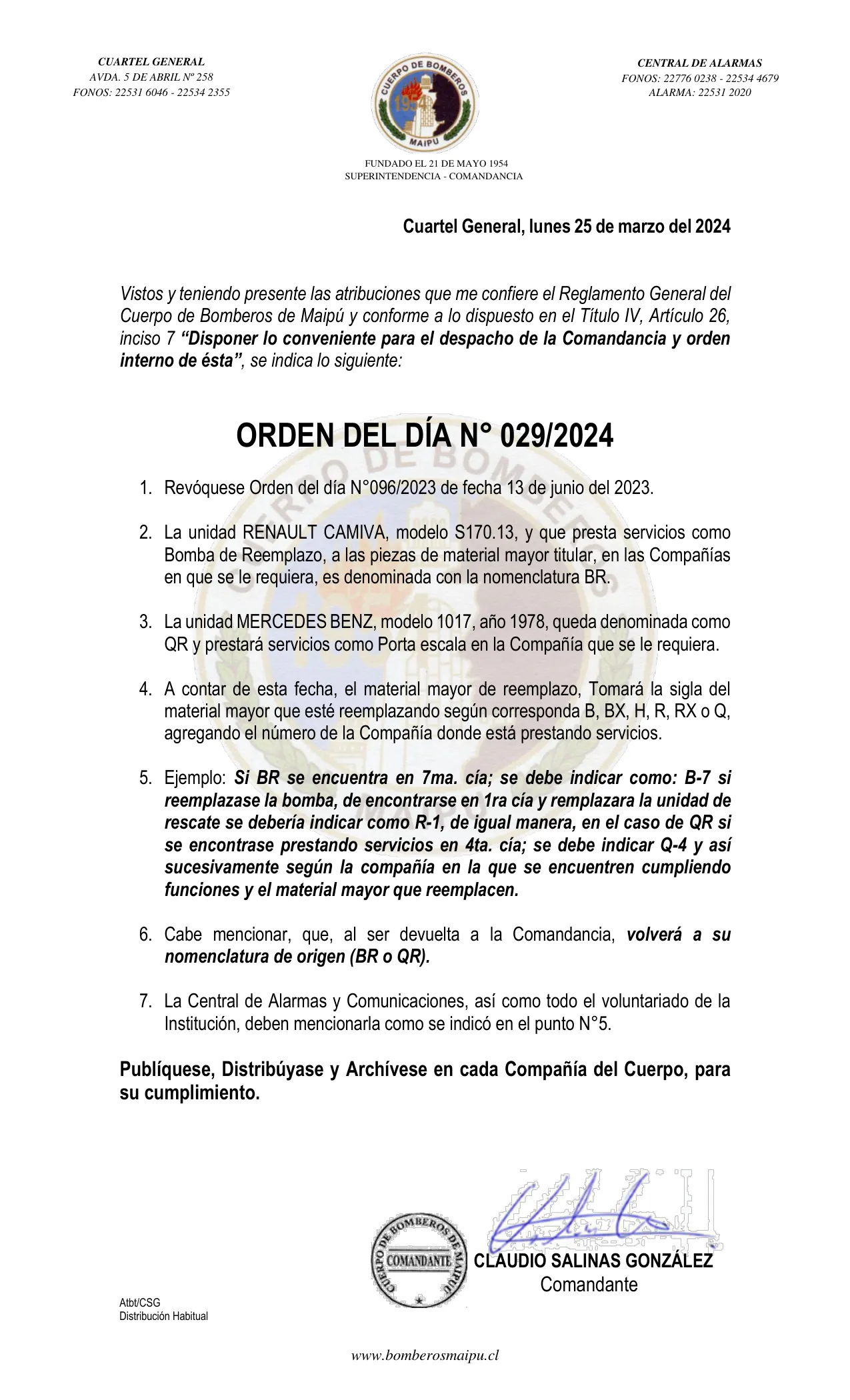 Página 1 de Orden del Día N° 29/2024