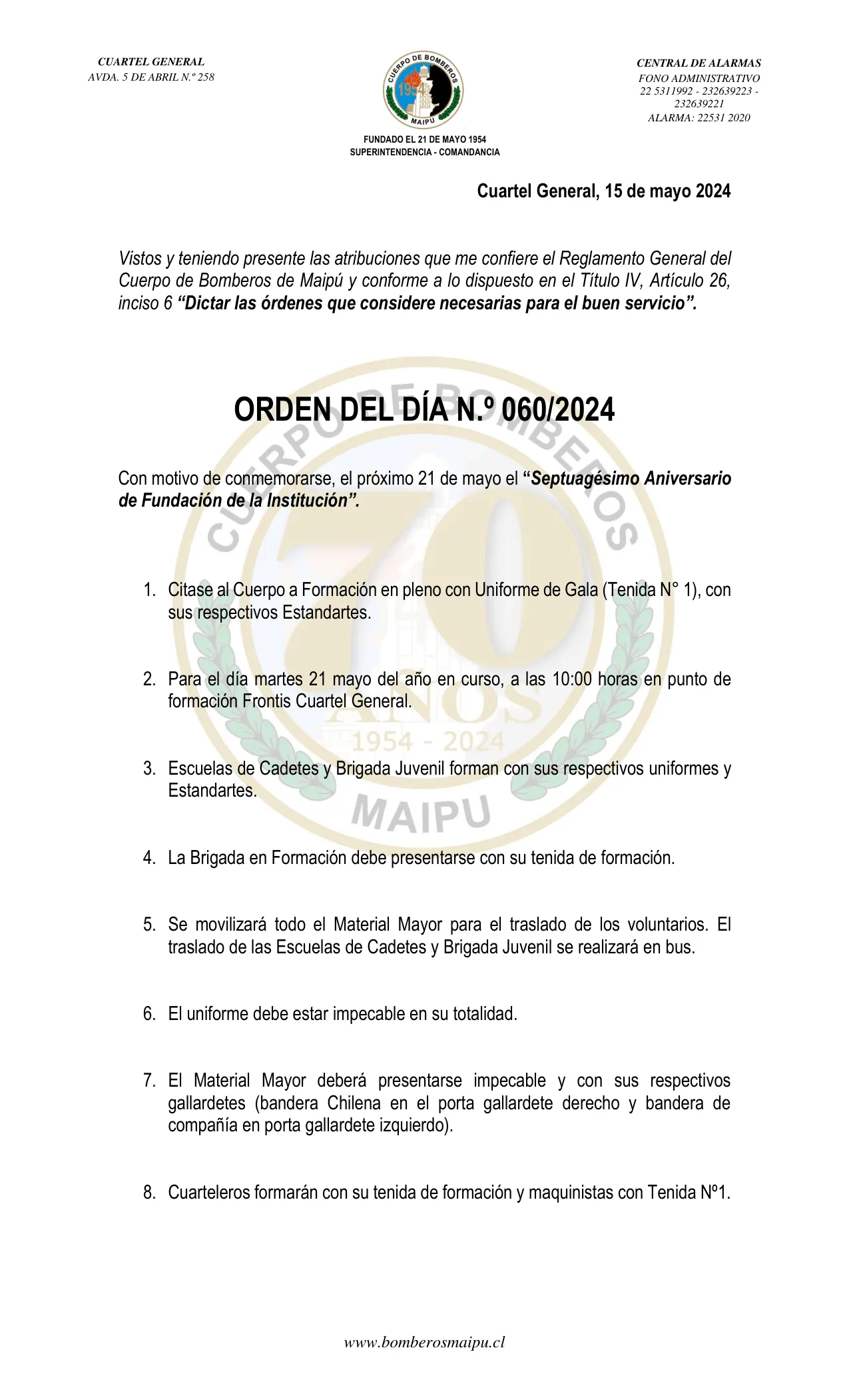 Página 1 de Orden del Día N° 60/2024