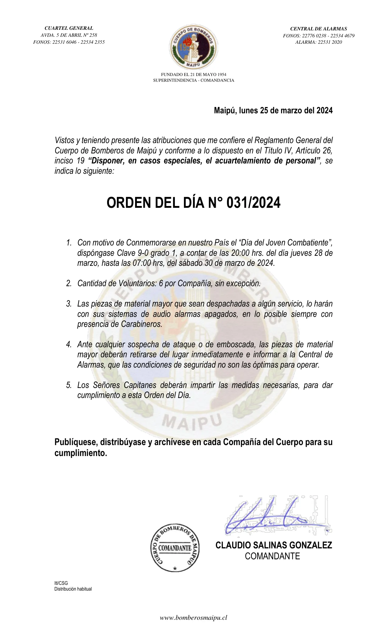 Página 1 de Orden del Día N° 31/2024