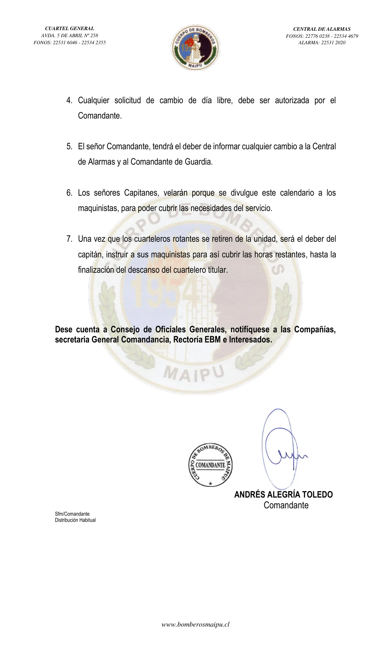 Página 2 de Orden del Día N° 73/2022